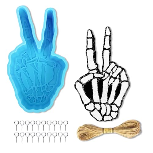 Skeleton Hand Peace Sign Car Freshie Mold
