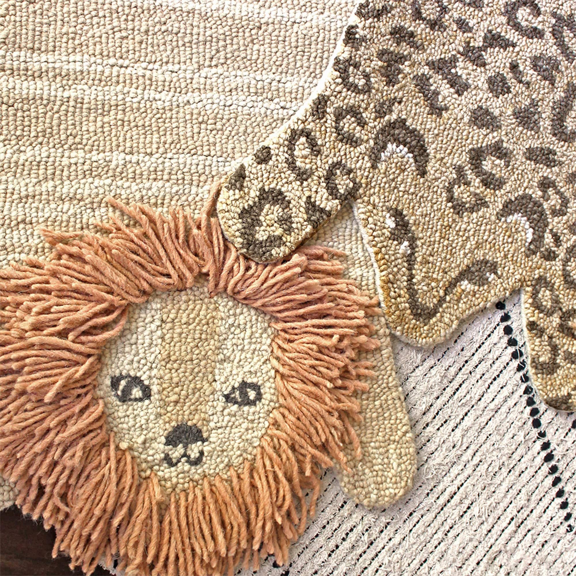 Soft and Plush Baby Lion Shape Rug - Non-Slip Nursery Floor Mat for Kids Room Decor, Playroom, and Toddler Safe Crawling Area