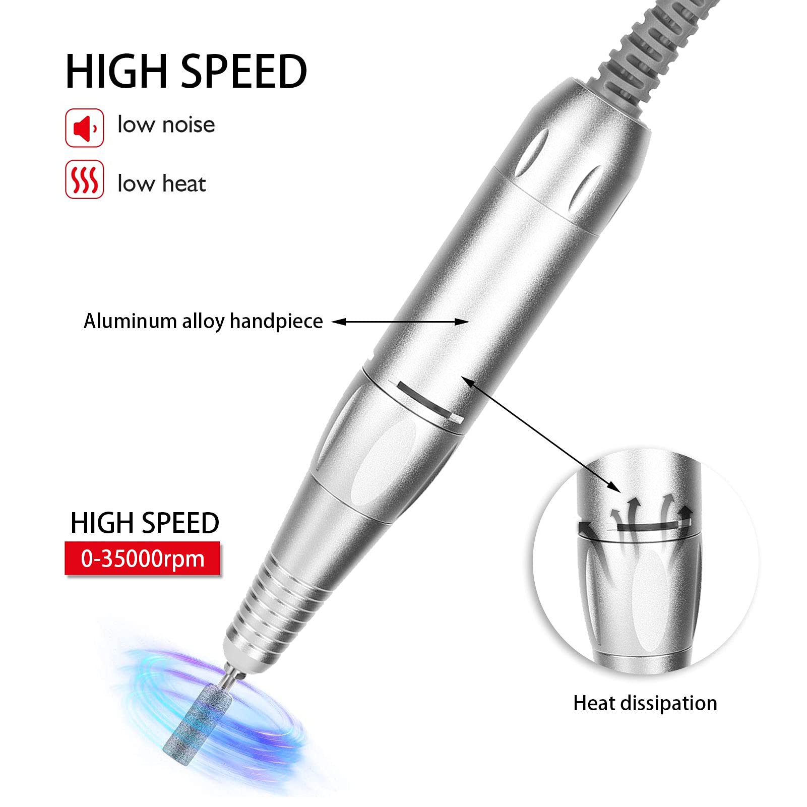 Portable Electric Nail Drill Pen for Home & Salon Manicure Pedicure