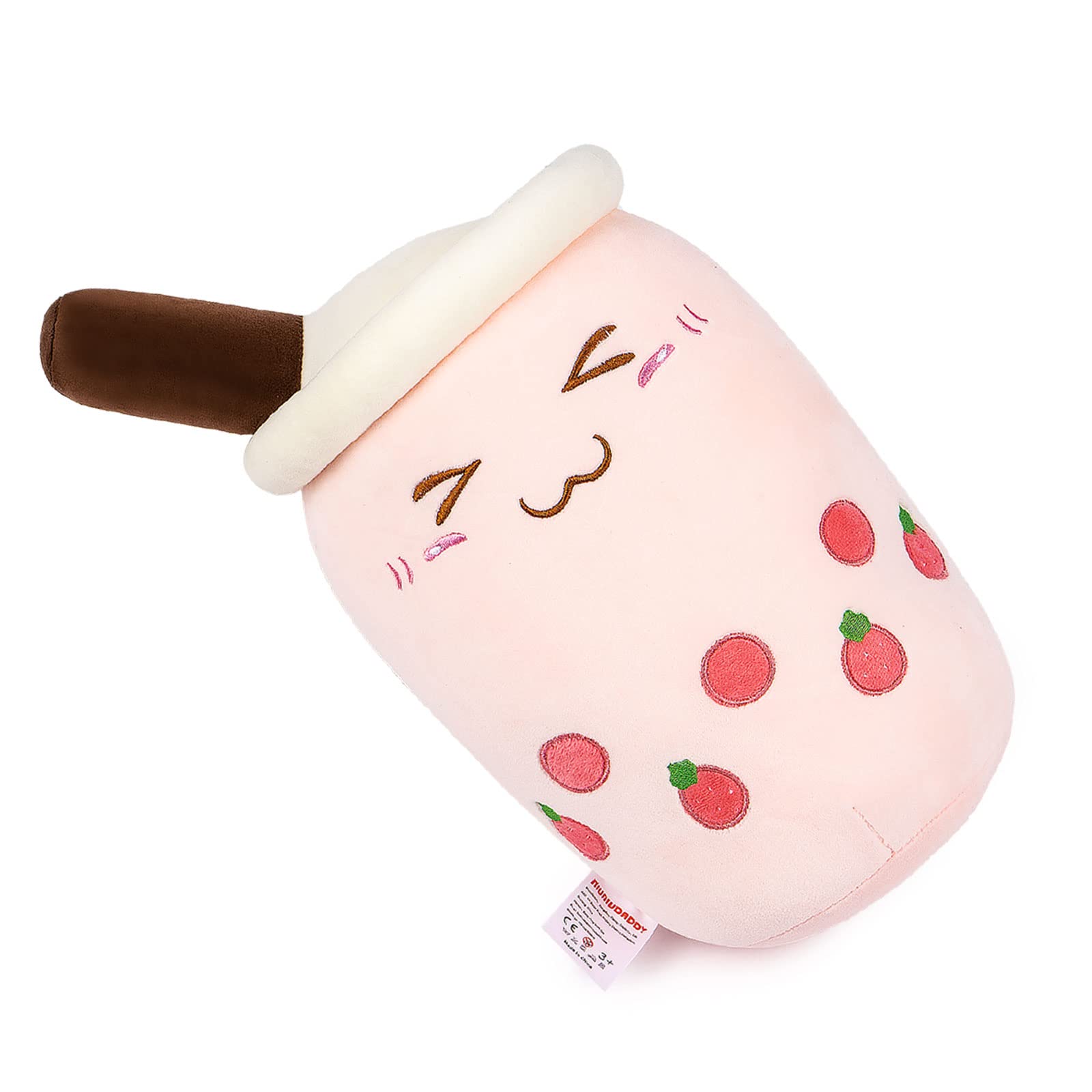 Cute Niuniu Daddy Boba Stuffed Toy - Pink Milk Tea Plushie, Soft Polyester Plush Animal, Kawaii Cuddle Pillow, Perfect Gift for Birthday Christmas (Home Decor, Anime Collection, Cozy Companion)