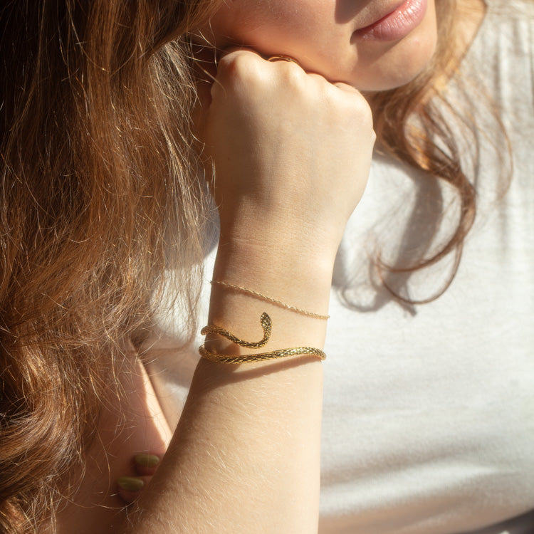 Wisdom Snake Cuff Bracelet for Women - Elegant Boho Jewelry for Casual Wear, Parties & Special Occasions