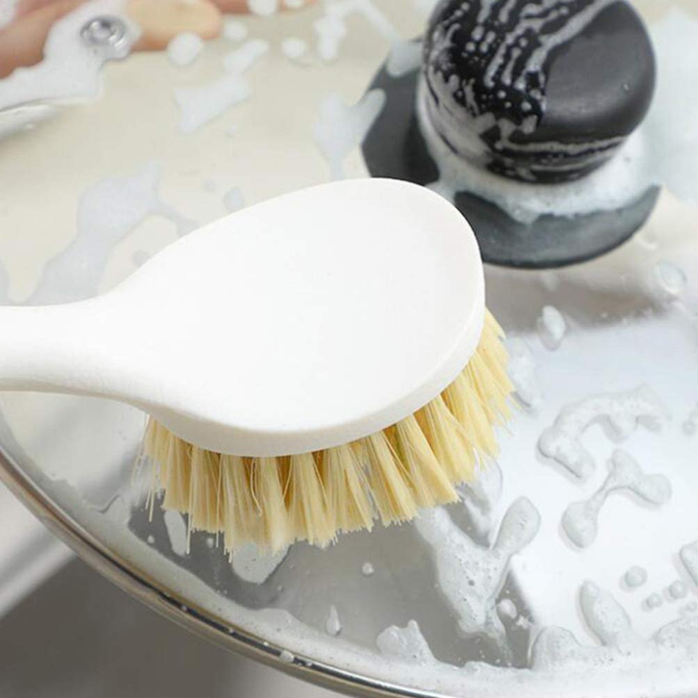 Hemoton 1-Piece Long Handle Pot Scrubber Brush - Durable Kitchen Cleaning Brush for Pots, Pans & Dishes - Perfect for Home Kitchen, Camping & Outdoor Cooking (Stainless Steel Scrubber with Ergonomic Handle)