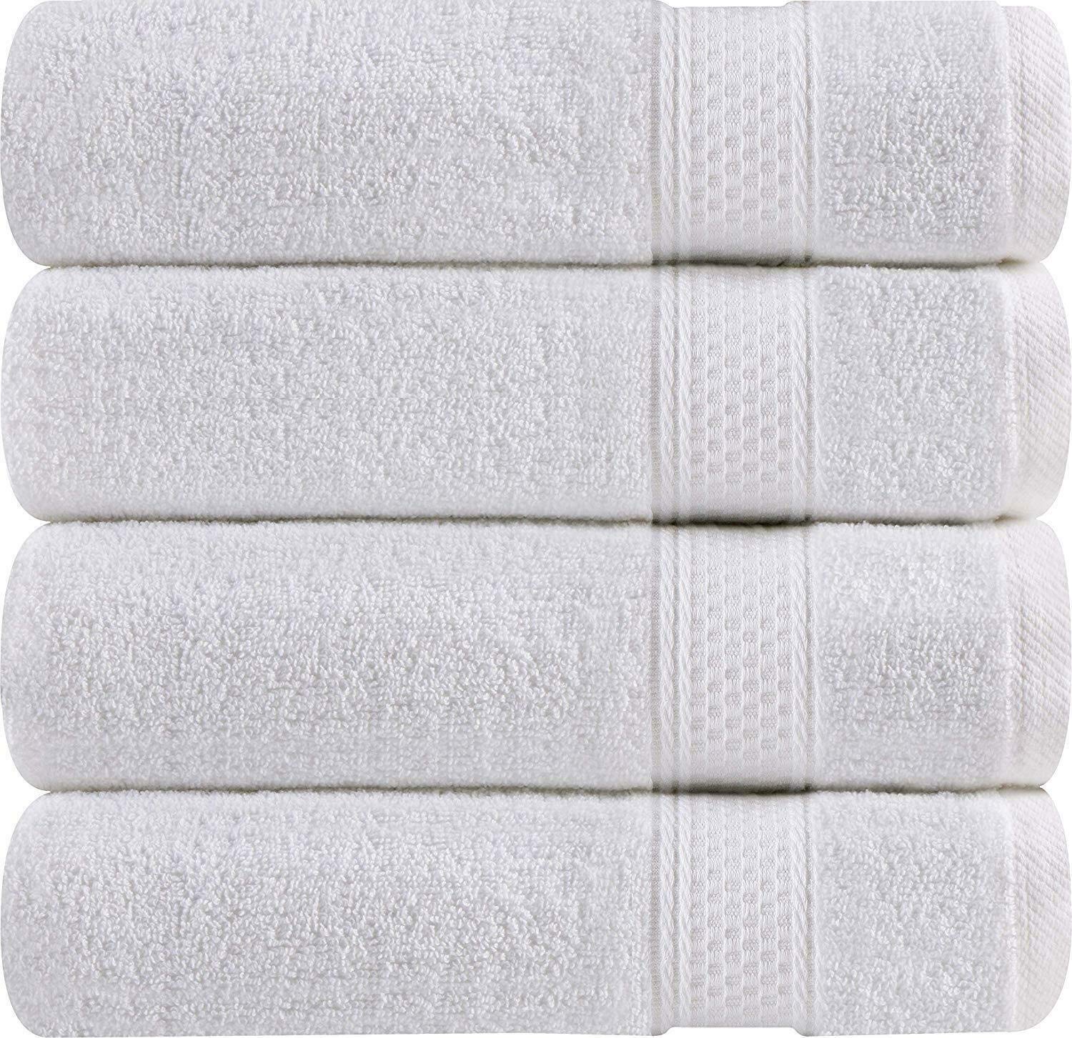 CompreDH 4 Pack 700 GSM Cotton Bath Towel Set - 27x54 Inches Ultra Soft & Absorbent Bath Sheets for Spa, Gym & Luxury Bathroom Use