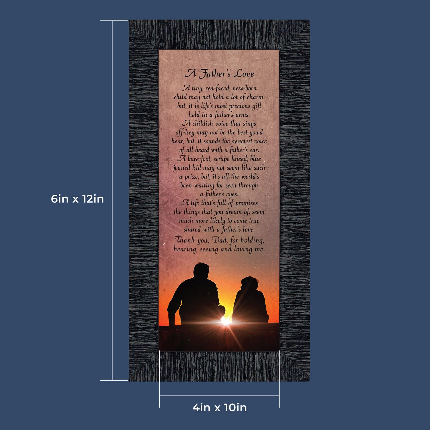 Personalized Picture Frame for Dad - Best Father's Day Gift from Son or Daughter | Crossroads Home Décor 7339CH | Perfect for Office Desk, Living Room, or Bedroom Display