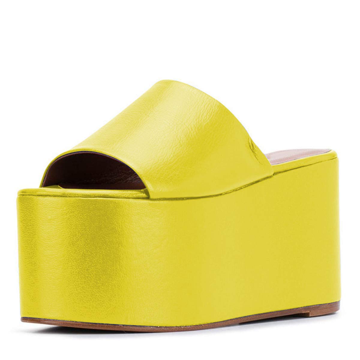 YDN Women's Super Thick Platform High Wedge Heel Sandals - Open Toe Summer Slide Slippers for Casual Wear, Beach & Vacation