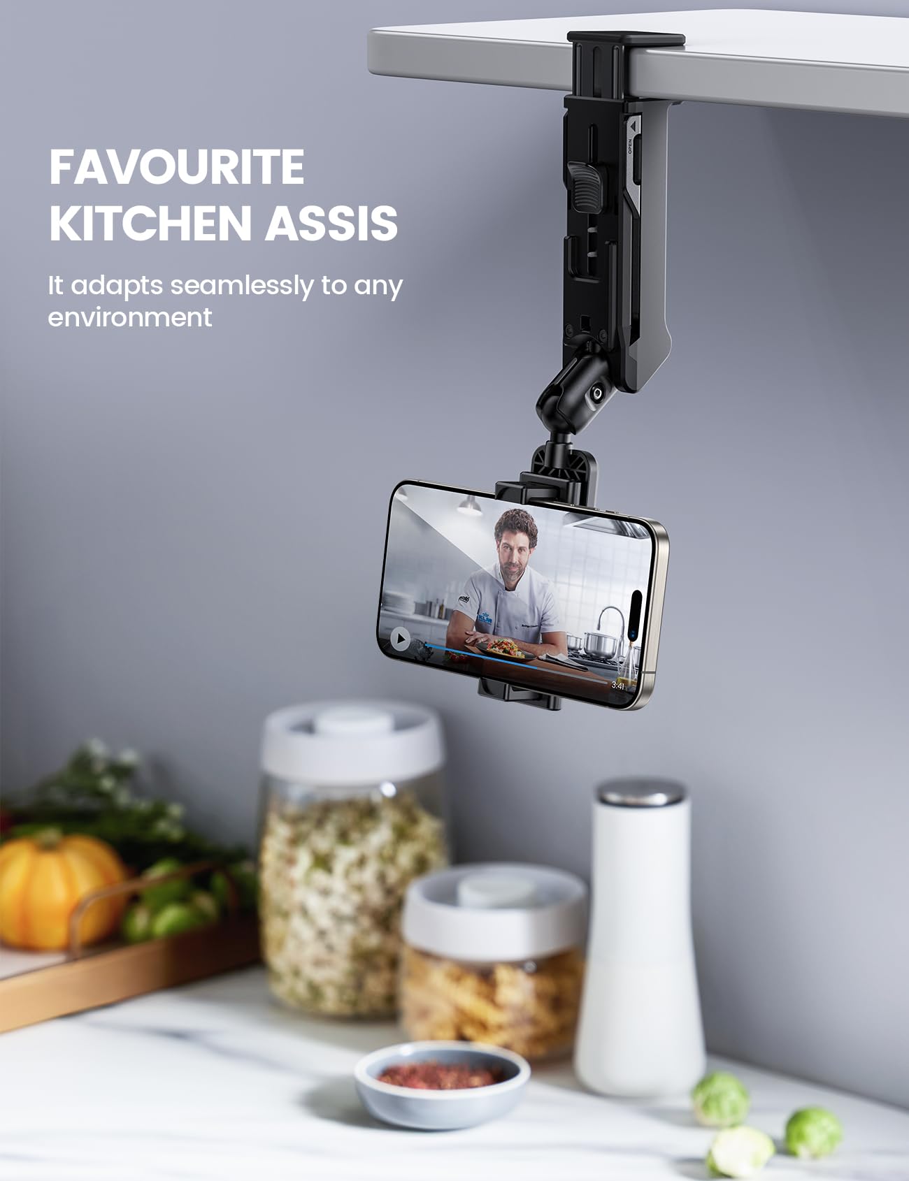 Lamicall 2024 Wider Clamp Airplane & Car Phone Holder - Universal Adjustable Phone Mount for Travel, Commuting & Hands-Free Driving