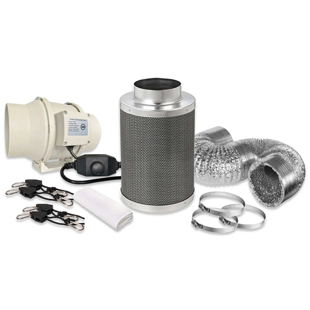 Active Grow Walden White 6 Ventilation & Air Filtration Kit – Hydroponic Grow Tent Cooling System for Indoor Gardening & Plant Growth