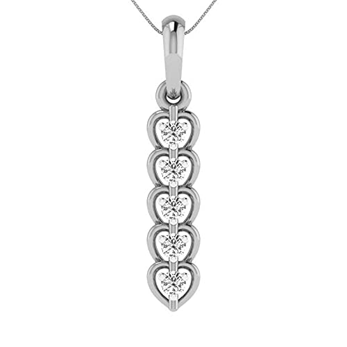 14K/18K White & Yellow Gold IGI Certified 0.09ct Diamond Pendant Necklace for Women - J-K Color, IS-I1 Clarity - Elegant Jewelry Gift for Her, Perfect for Birthdays, Anniversaries & Special Occasions | Dishis Designer Jewelry