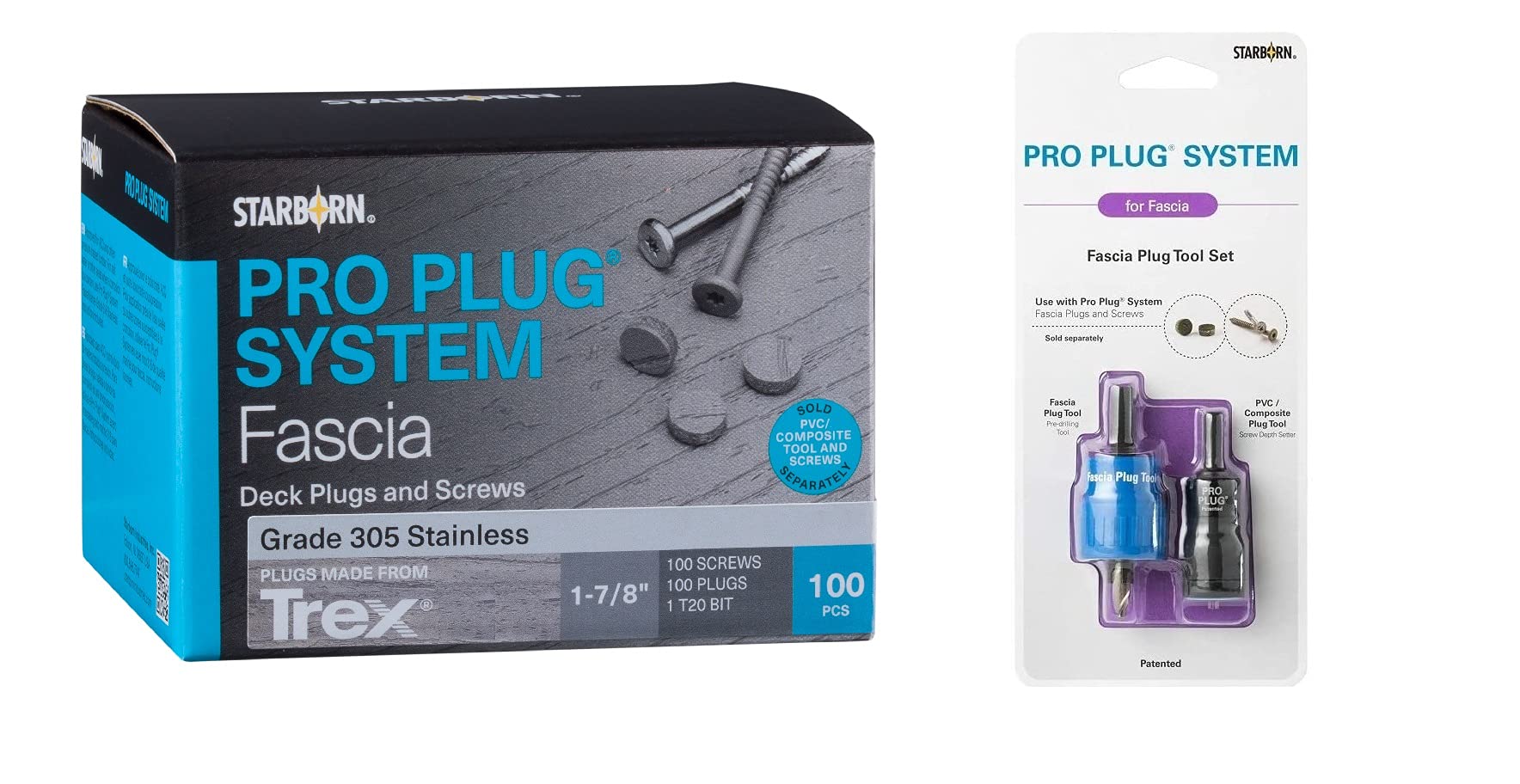 Trex Toasted Sand Fascia Plugs & Stainless Steel Screws Kit - 100 Pieces with T-20 Star Drive (9 x 1-7/8