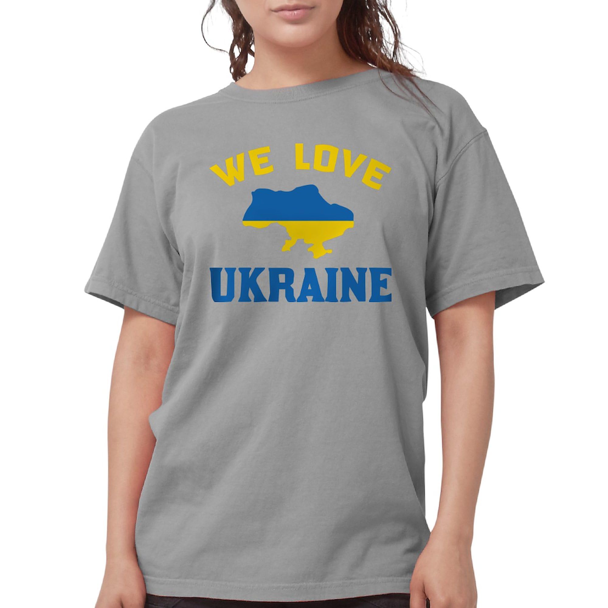 We Love Ukraine T-Shirt for Women - Comfort Colors Soft Cotton Tee - Support Ukraine with Stylish Casual Wear for Everyday Outfits