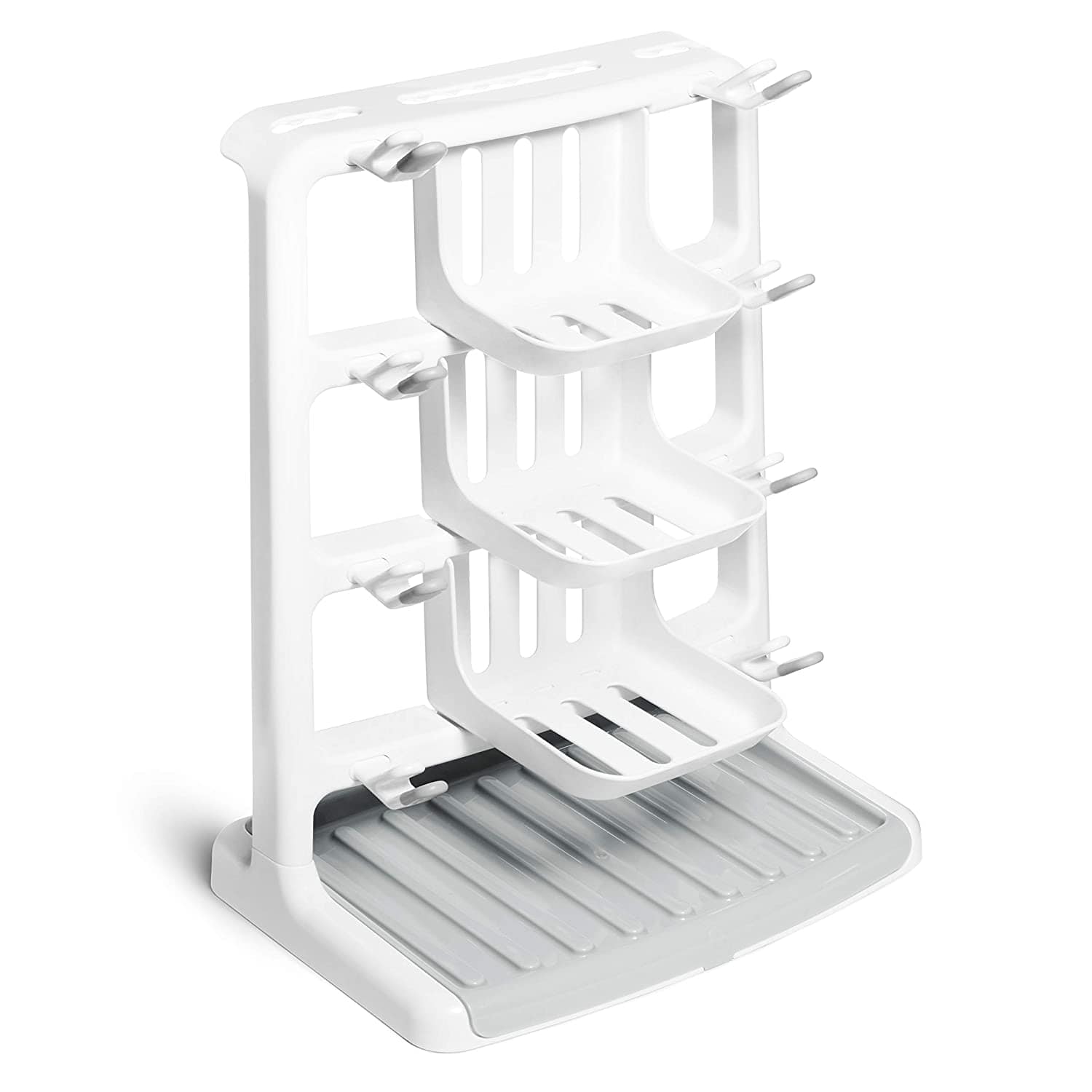 Munchkin Tidy Drying Bottle Rack - Baby Bottle Drying Stand with Drain Tray for Nursery, Kitchen & Travel - BPA-Free Plastic Baby Bottle Organizer for Breastfeeding Essentials