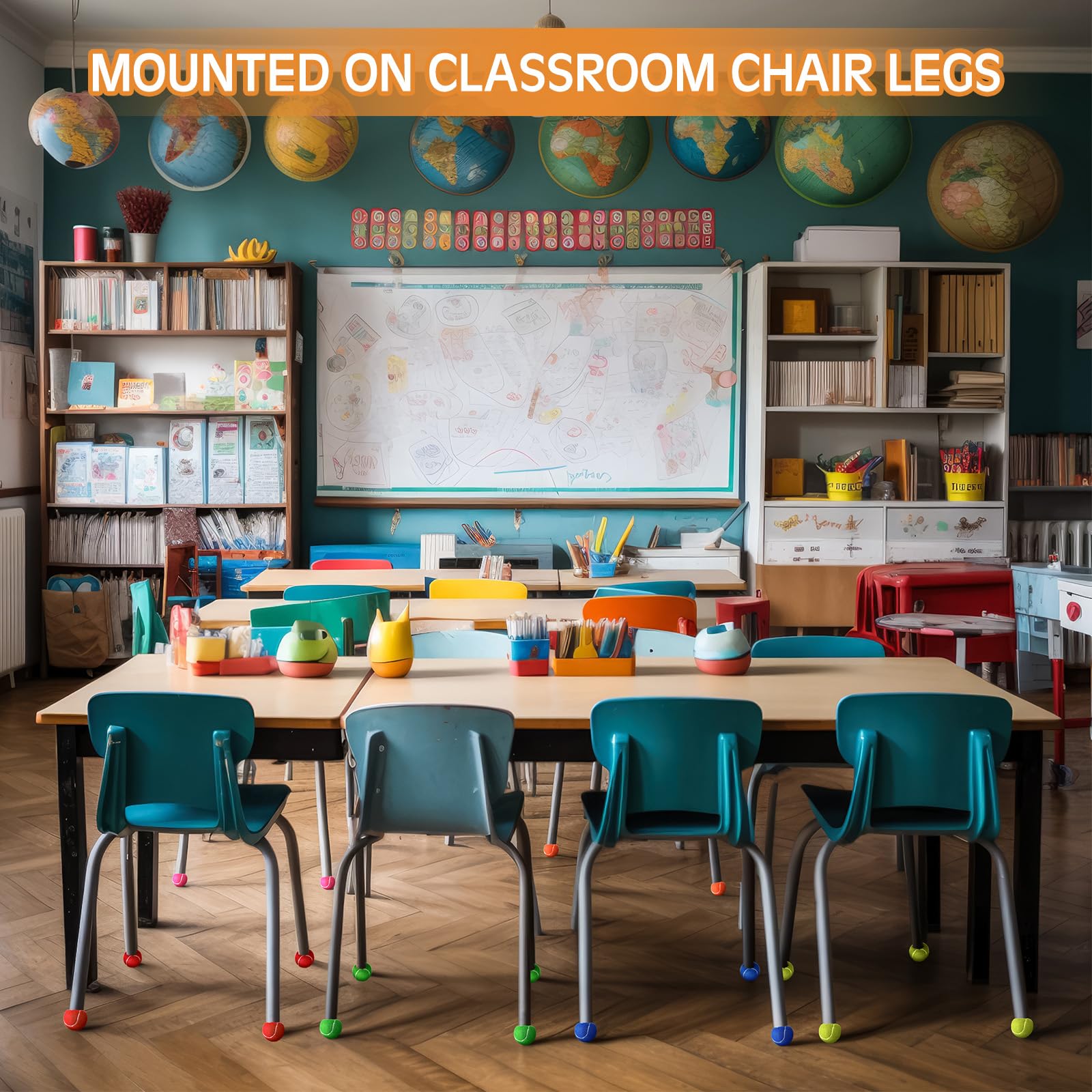 48 Pcs Precut Tennis Balls for Chair Legs - Non-Slip Floor Protectors, Furniture Glides, Noise Reducers for Hardwood & Tile Floors - Perfect for Classrooms, Offices & Home Use