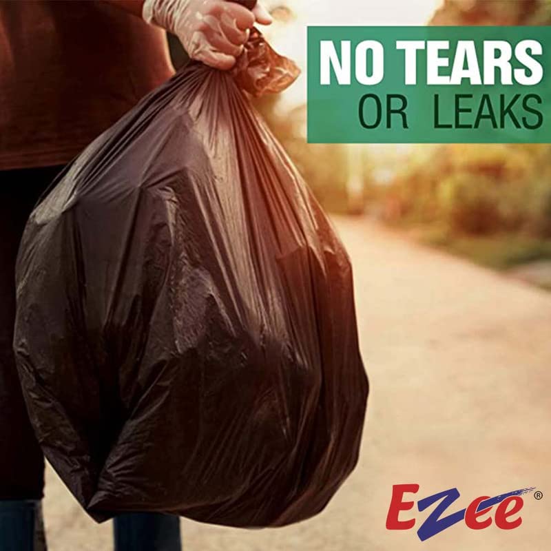 Ezee Black Heavy Duty Trash Bags 90 Count - 19x21 Inch Medium Size Garbage Bags for Kitchen, Bathroom & Office Waste Bins (Pack of 3 x 30 Bags) | Durable & Leak-Proof for Everyday Use