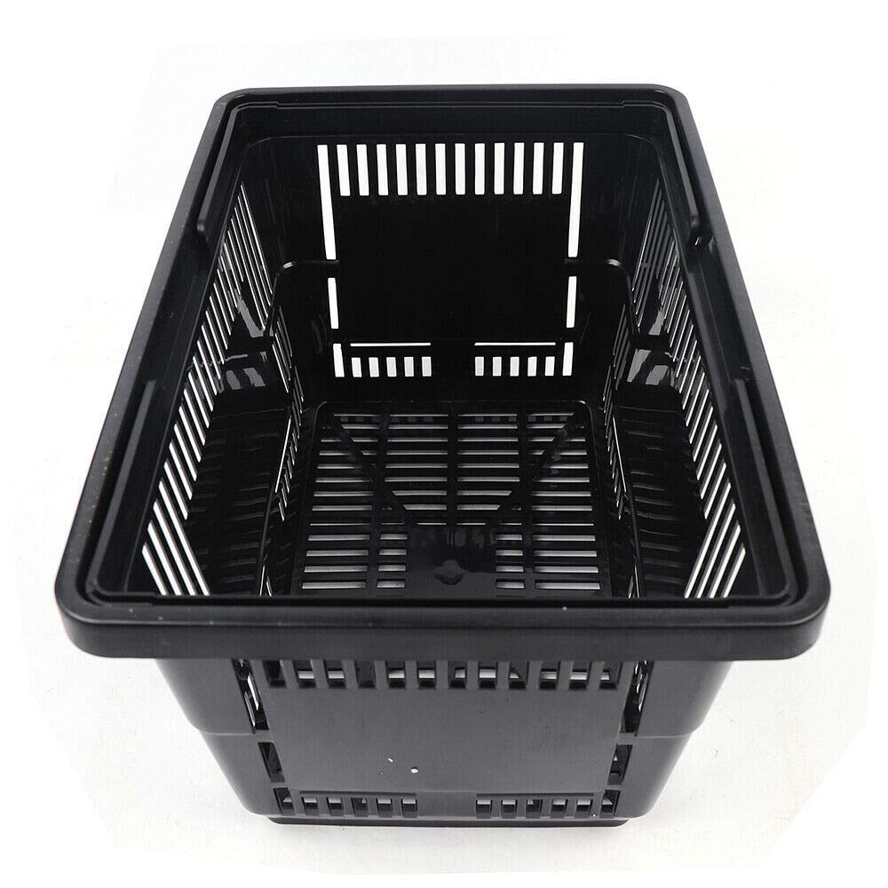 12 Pack Black Plastic Shopping Baskets with Handles - Durable Retail Grocery Baskets for Supermarket, Convenience Store & Home Organization - Perfect for Shopping, Storage & Display
