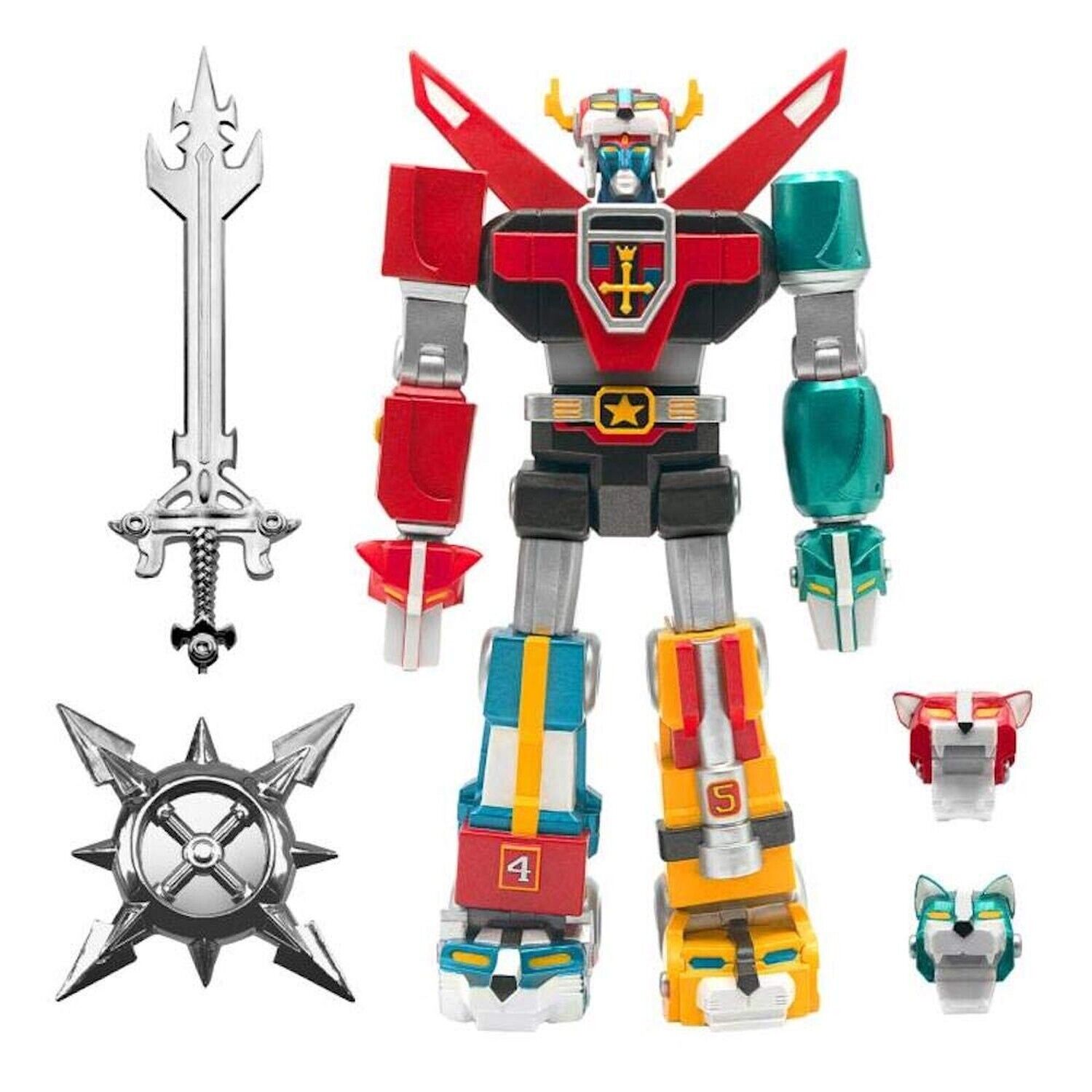Super7 ULTIMATES! Voltron Defender of The Universe Classic Chrome Action Figure - Collectible Anime Robot Toy for Display & Play - Perfect for Anime Fans, Collectors & Home Decor