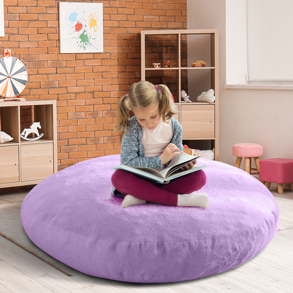 MAXYOYO 2-in-1 Kids Bean Bag Chair & Convertible Floor Pillow Bed - Soft Purple Lounge Seat for Reading, Gaming & Nap Time - Kids Room Decor & Playroom Furniture