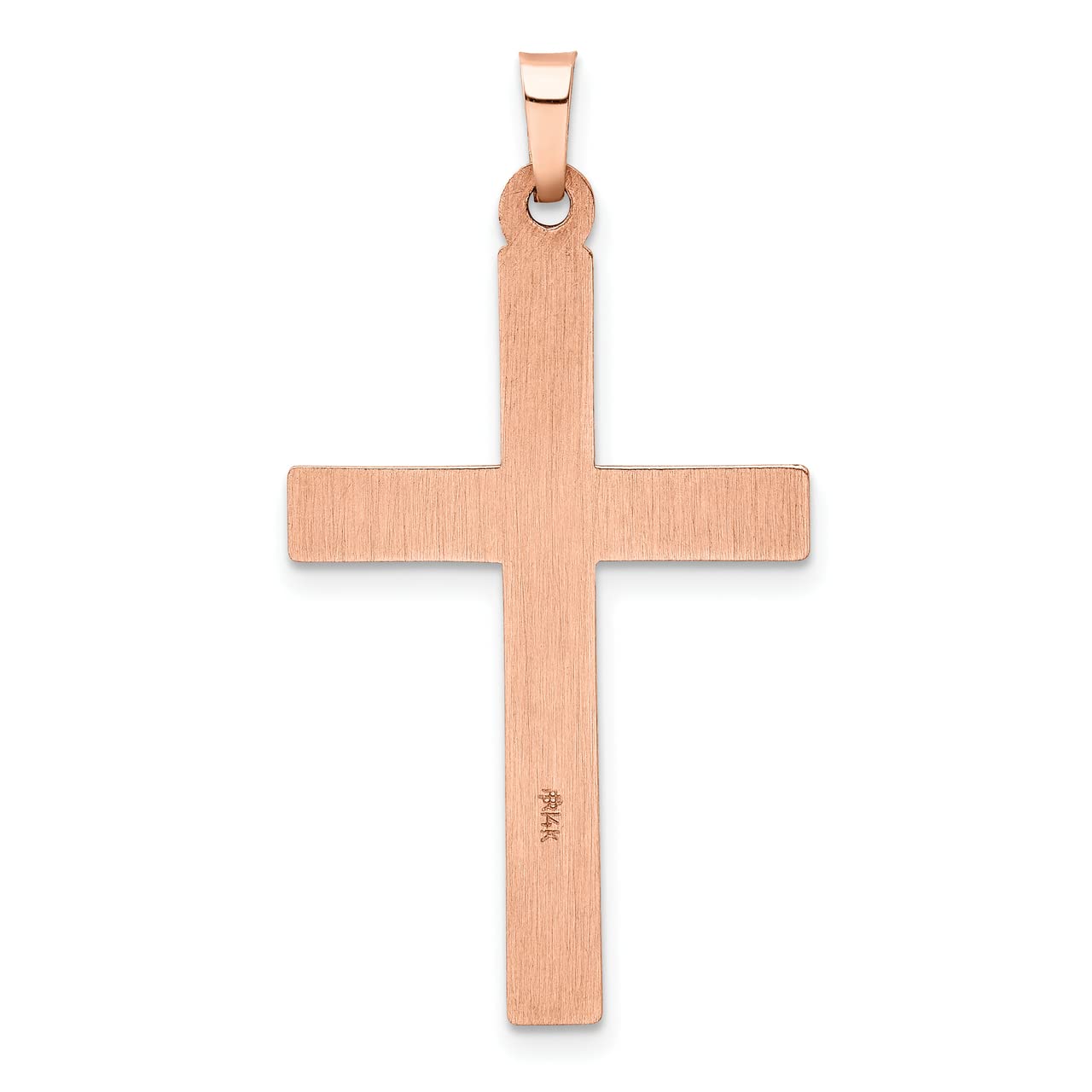 14k Rose Gold Rhodium Cross Pendant Necklace for Women - Elegant Religious Jewelry Gift for Baptism, Confirmation & Everyday Wear
