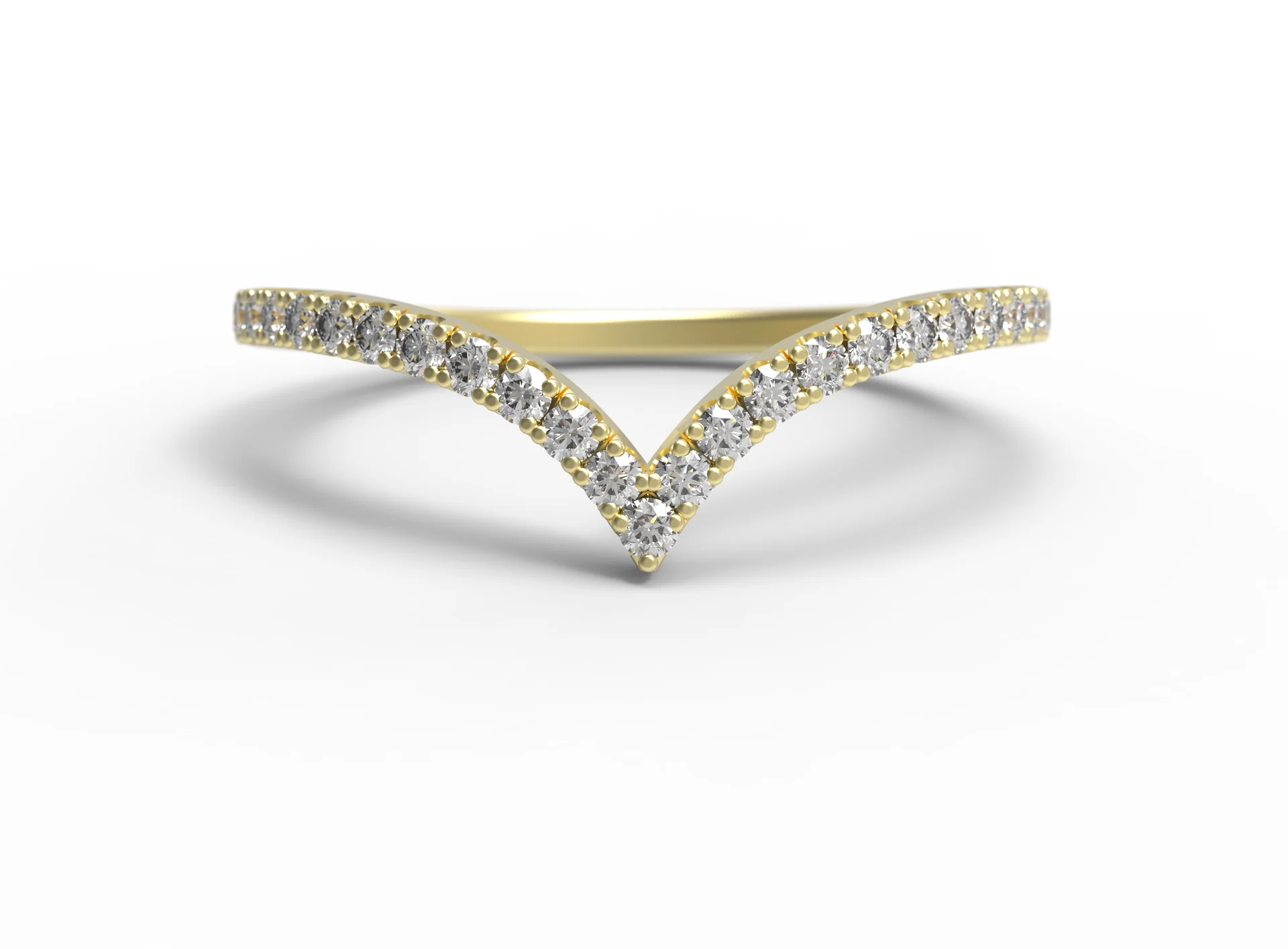 Elegant Mia Diamond Chevron Band Ring - 14K Gold or Sterling Silver Stackable Wedding Band for Women - Perfect for Anniversaries, Engagements & Everyday Wear