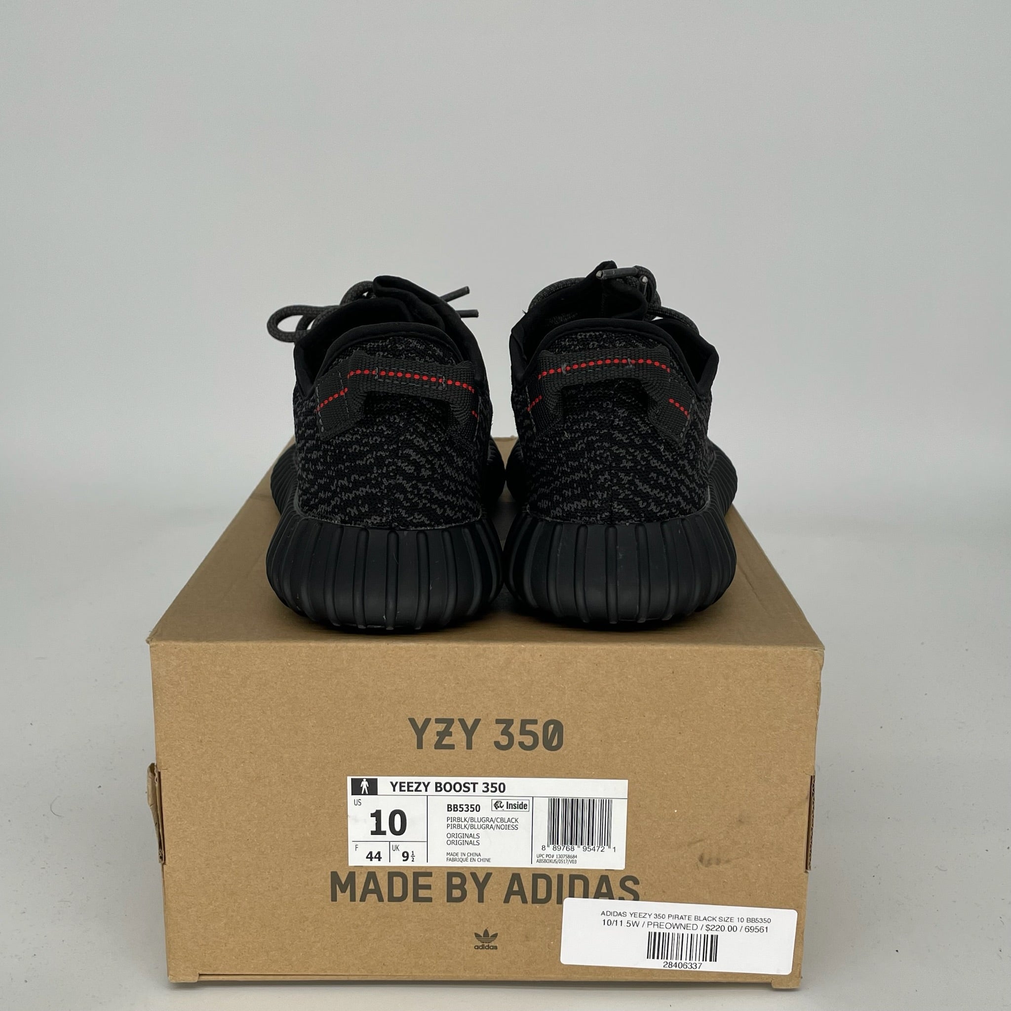 Adidas Yeezy Boost 350 V2 Pirate Black Men's Sneakers Size 10 - BB5350 | Comfortable Running Shoes for Men, Streetwear & Casual Wear