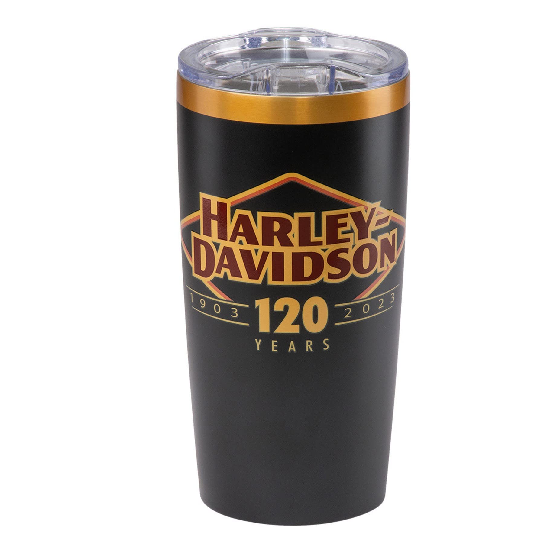 Harley-Davidson 120th Anniversary Limited Edition 20oz Vacuum Insulated Stainless Steel Tumbler - Keeps Drinks Hot/Cold for Hours - Perfect for Motorcycle Rides, Camping & Outdoor Adventures