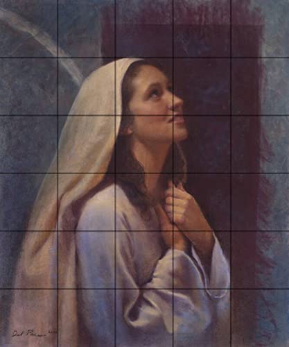 Del Parson Tile Mural Kitchen Backsplash - 'She Turned to Him' Art Print - Waterproof Peel & Stick Wall Decor for Home, Office, or Restaurant - Perfect for Kitchen, Bathroom, and Living Room Accent Walls