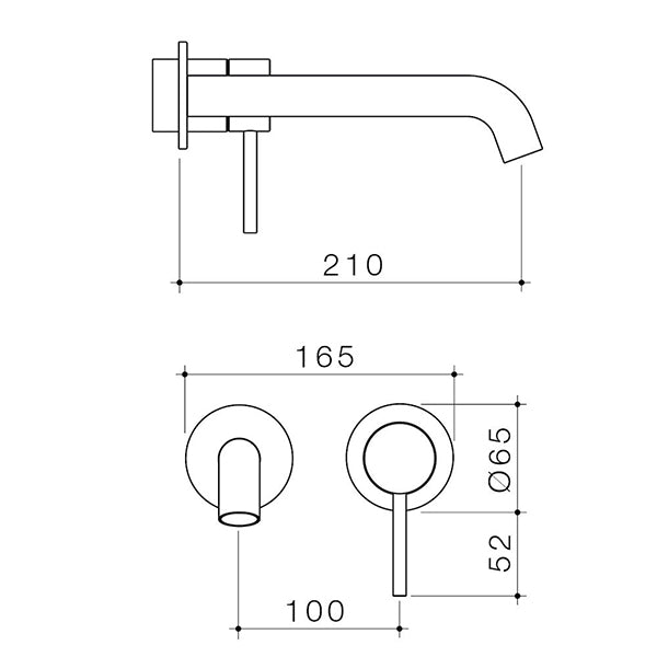 Caroma Liano II Low Lead Wall Mounted Basin Bath Mixer Tap Set in Brushed Brass - Perfect for Modern Bathroom & Spa Style Renovations