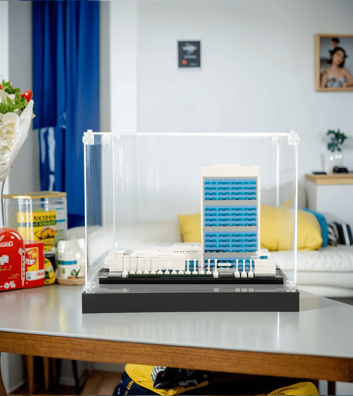 LEGO Architecture United Nations Headquarters 21018 Display Case - Clear Acrylic Showcase for LEGO Sets - Perfect for Home Decor, Office Display & Collector's Showcase