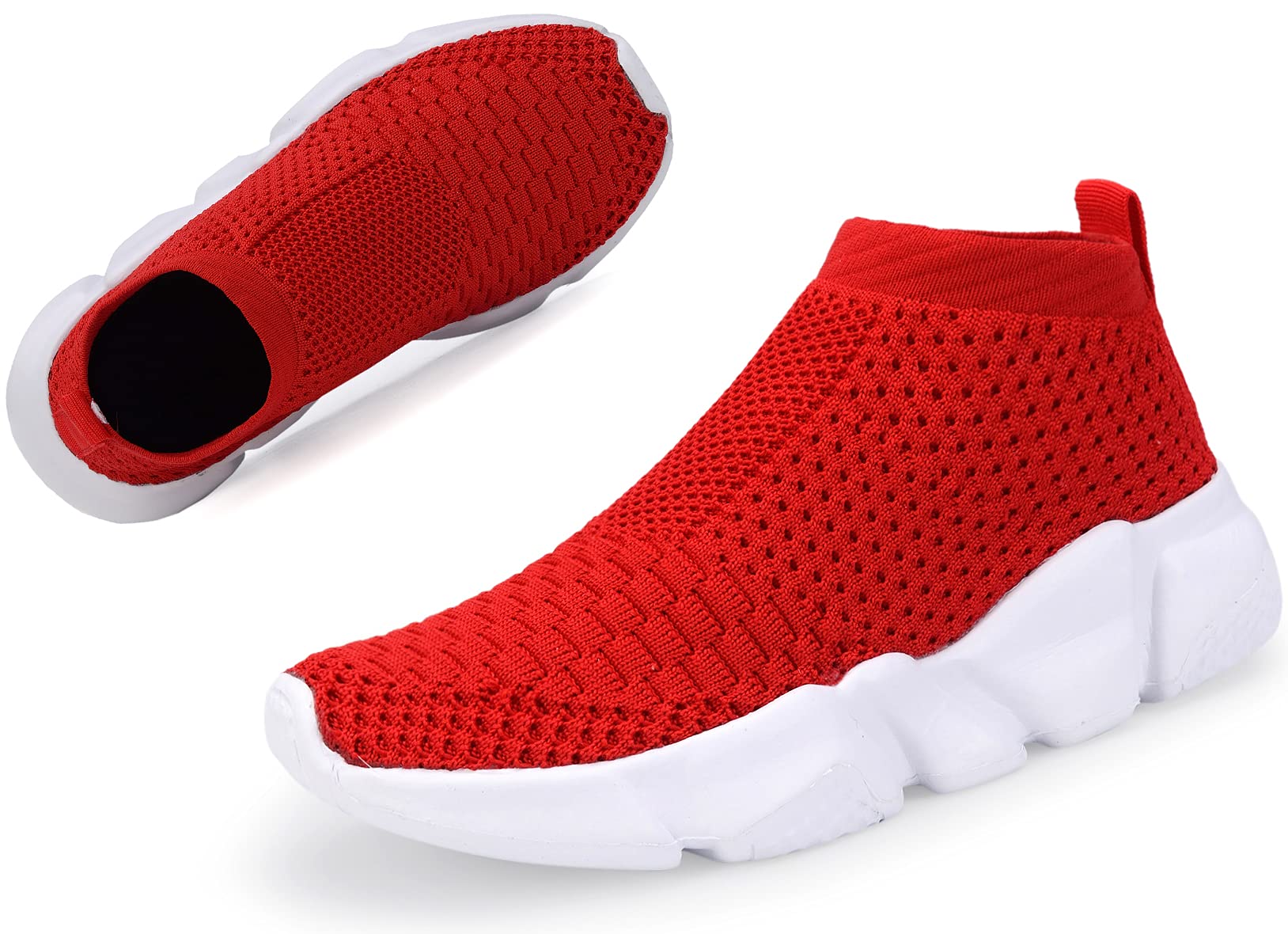 Santiro Boys & Girls Breathable Knit Slip-On Socks Shoes - Lightweight Comfortable Sneakers for Kids Indoor & Outdoor Play, School, Sports