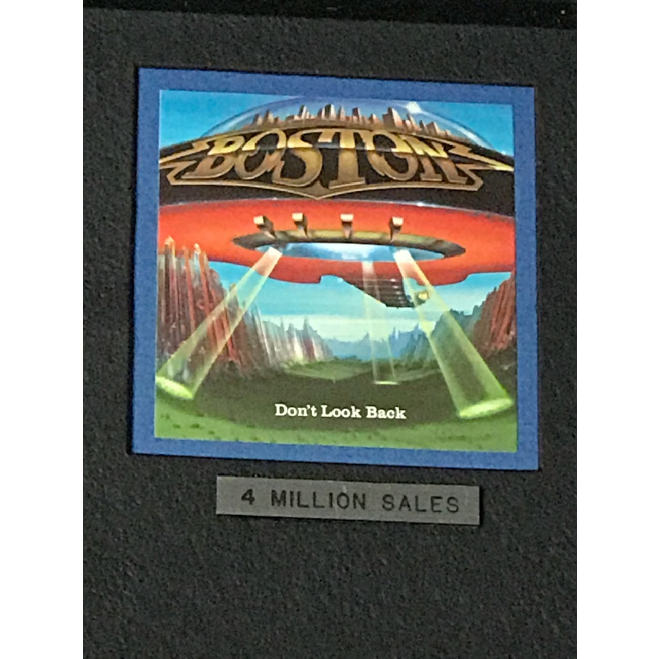 Rare Boston Don't Look Back RIAA 4x Multi Platinum Album Award - Perfect for Music Collectors & Rock Memorabilia Displays