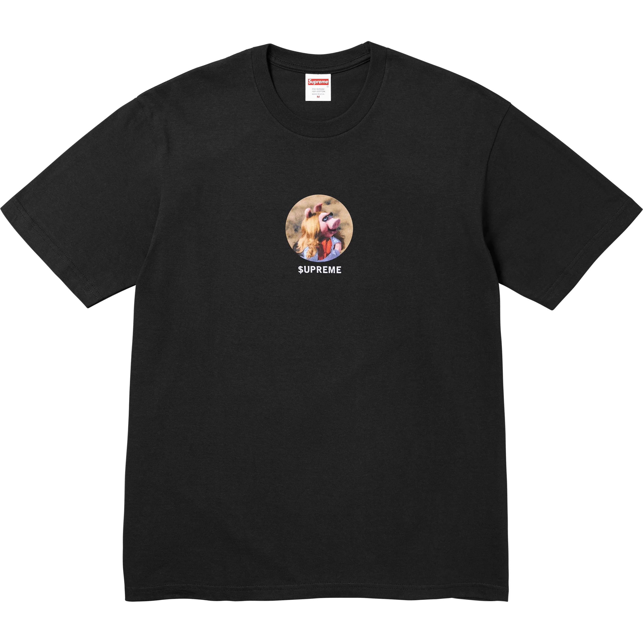 Supreme Miss Piggy Graphic T-Shirt - Black Cotton Tee for Casual Wear & Street Style