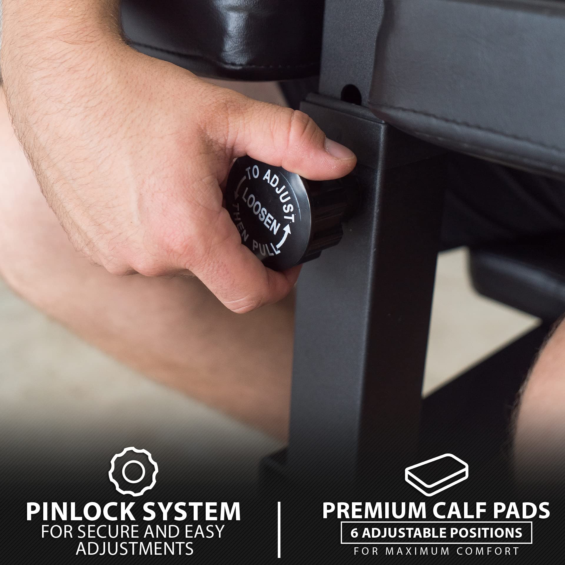 Synergee Seated Calf Raise Machine - 550 LB Max Capacity, Compatible with 1