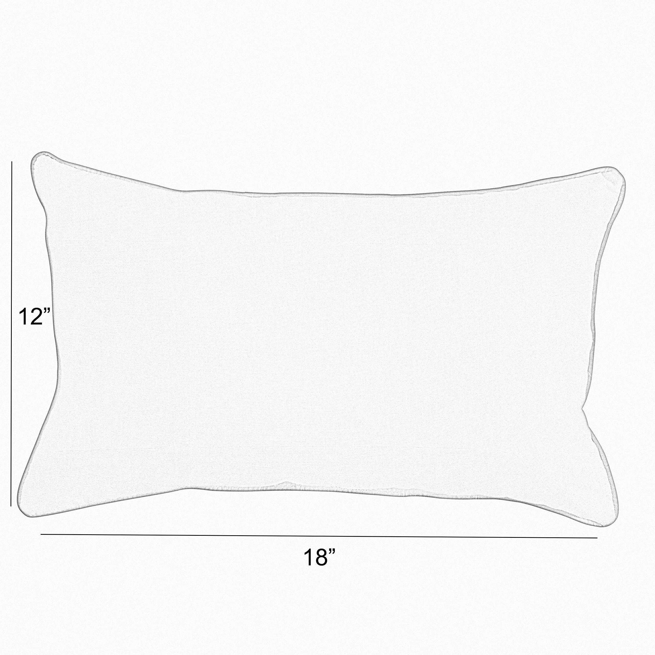 Sorra Home Indoor Outdoor Sunbrella Lumbar Pillows - Set of 2 (12x18 Inches) Navy Blue & White - Waterproof & Fade Resistant Cushions for Patio, Poolside, Sofa & Bed Decor