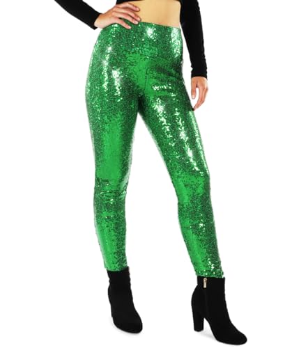 High Waisted Green Sequin (Green)