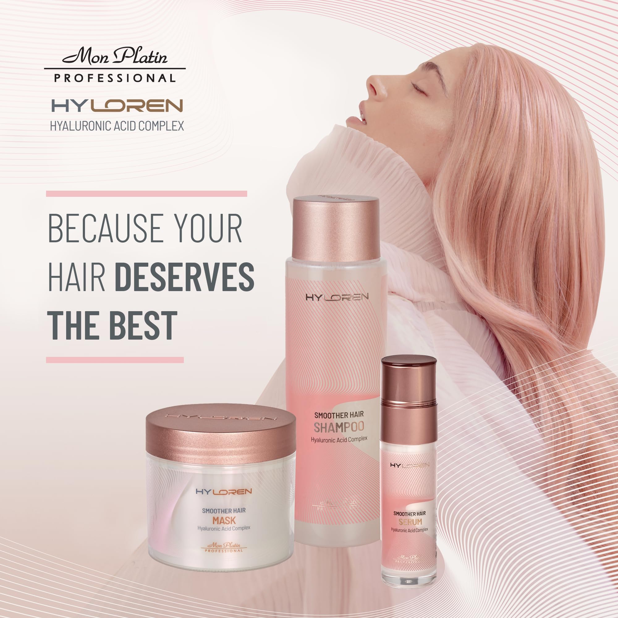 Mon Platin Hair Mask, Serum & Smoothing Shampoo Set – Deep Conditioning Anti-Frizz Treatment for Straightened Hair with Glossy Shine & Heat Protection | Salon-Quality Hair Care for Smooth, Frizz-Free & Protected Hair at Home