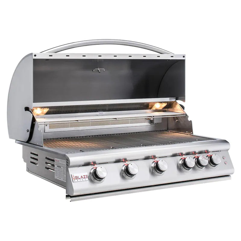 40 Inch 5-Burner LTE Gas Grill with Rear Burner & Built-in LED Lighting System - Perfect for Backyard BBQs, Outdoor Cooking & Patio Entertaining