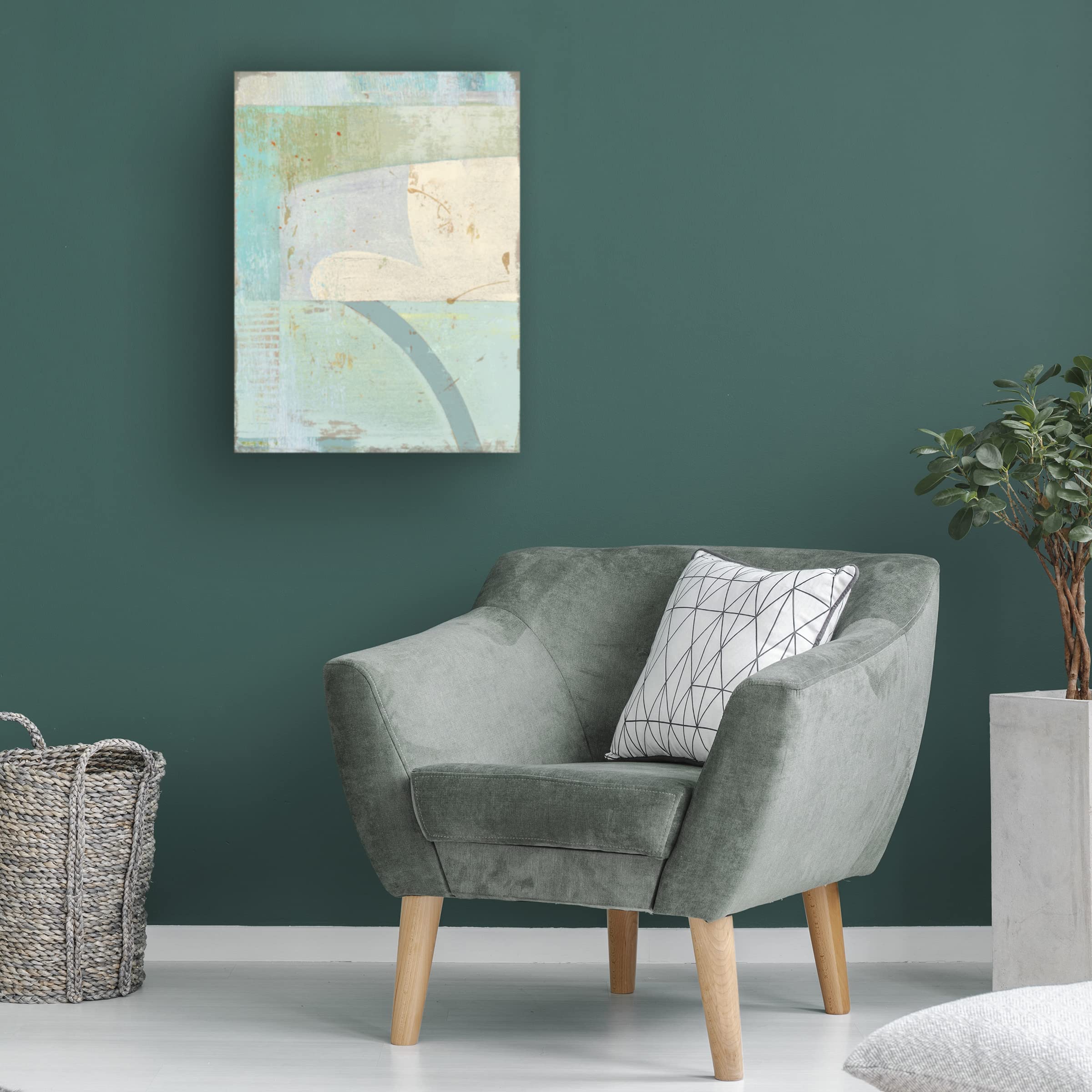 Trademark Fine Art 'Coastal Blues No 1' Canvas Wall Art by Suzanne Nicoll - Beach House Decor, Ocean Themed Living Room Painting, Coastal Blue Abstract Artwork for Home & Office