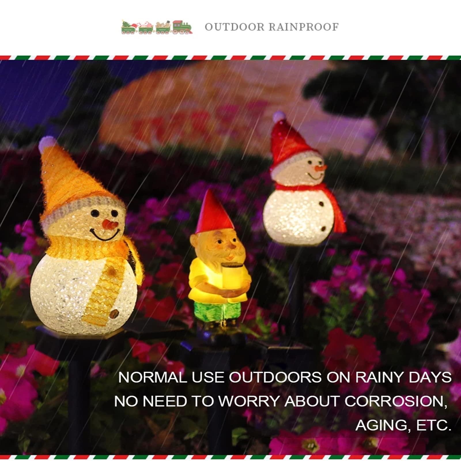 Solar Powered LED Snowman Light - Outdoor Christmas Decoration for Lawn, Garden & Landscape | Weatherproof Xmas Cartoon Snowman Ground Lamp for Holiday Yard Decor