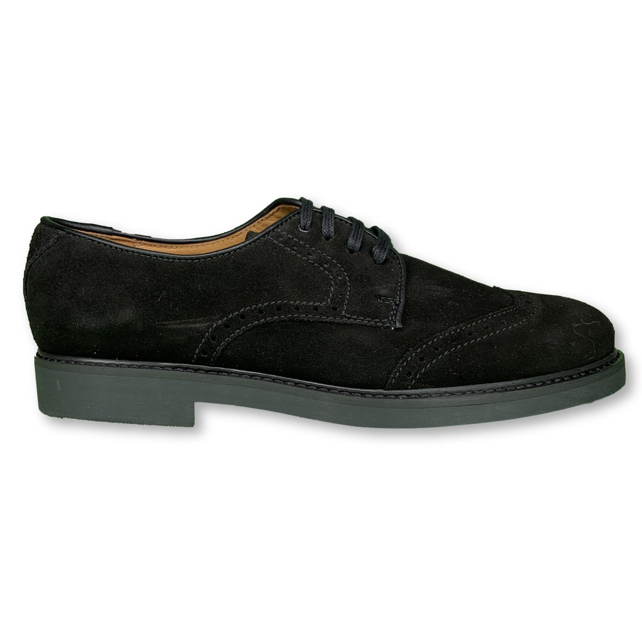Beberlis Black Suede Wingtip Oxford Shoes for Men - Classic Formal Dress Shoes for Business, Wedding & Office Wear