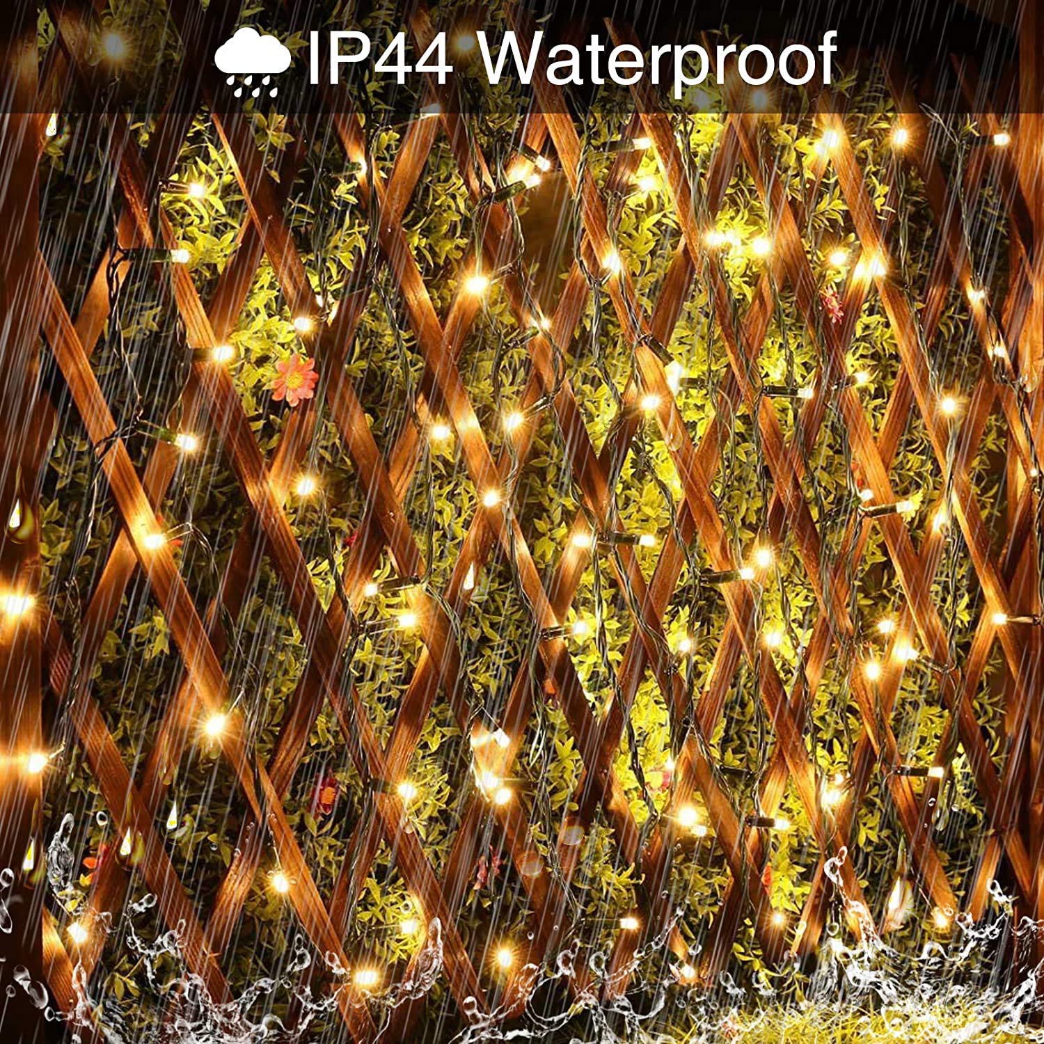 JMEXSUSS 300 LED Warm White Christmas Lights Outdoor Waterproof - 8 Modes Green Wire Holiday String Lights for Christmas Tree, Indoor Xmas Decor, Wedding, Party & Garden (Perfect for Patio, Fireplace & Window Decoration)