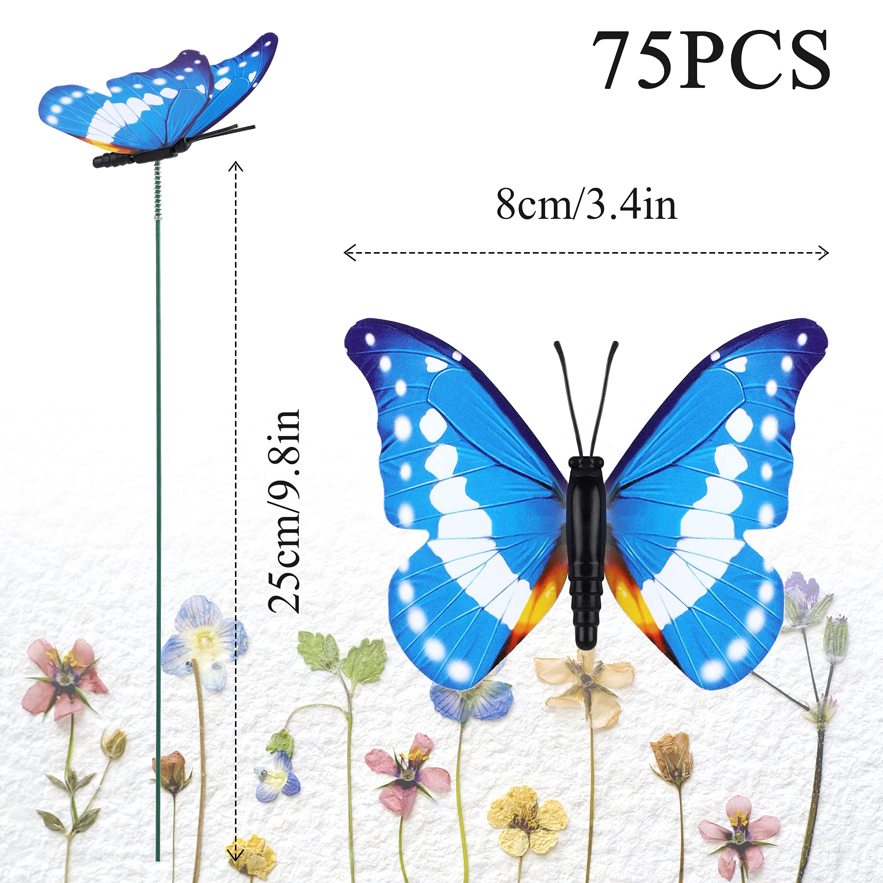 Luminous Butterfly Garden Decor - 75 PCS Waterproof Outdoor Ornaments for Lawn & Yard