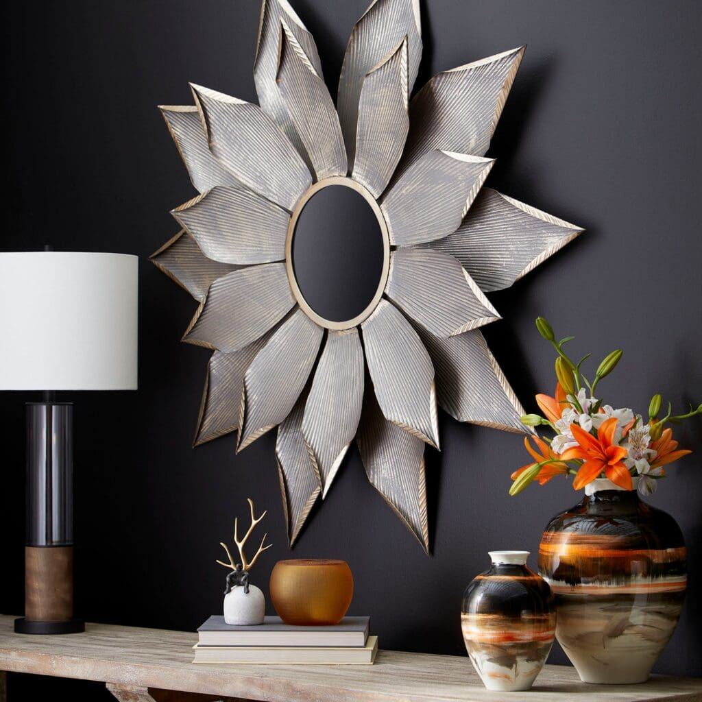 Cyan Design 09880 Indian Paint Brush Vase - Elegant Black, White & Gold Ceramic Flower Vase for Home Decor, Wedding Centerpiece, and Modern Interior Design