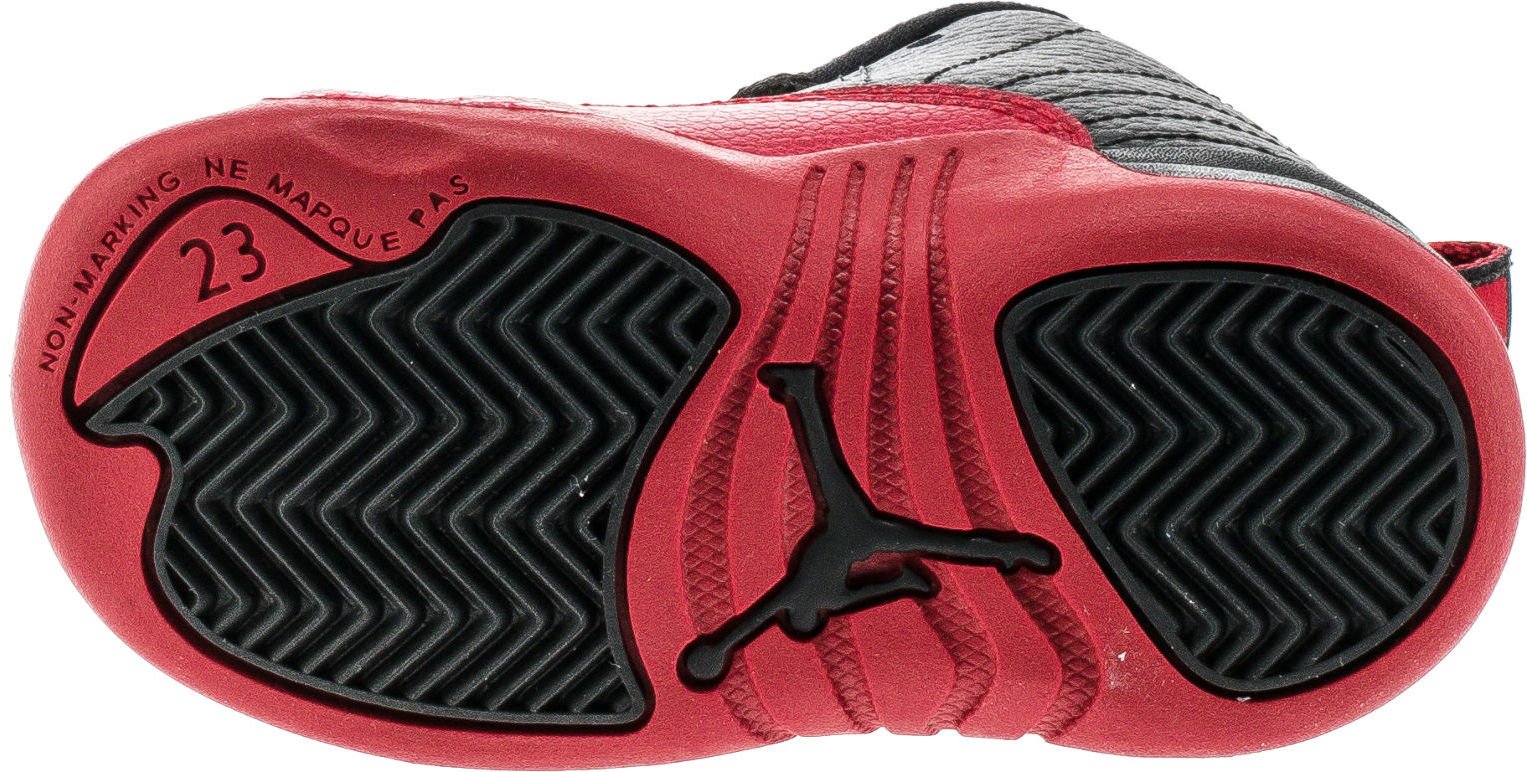 Nike Baby Boys Jordan 12 Retro BT Flu Game Sneakers - Black/Varsity Red Leather Basketball Shoes Size 9C - Perfect for Toddler Playdates, Birthday Gifts & Casual Wear