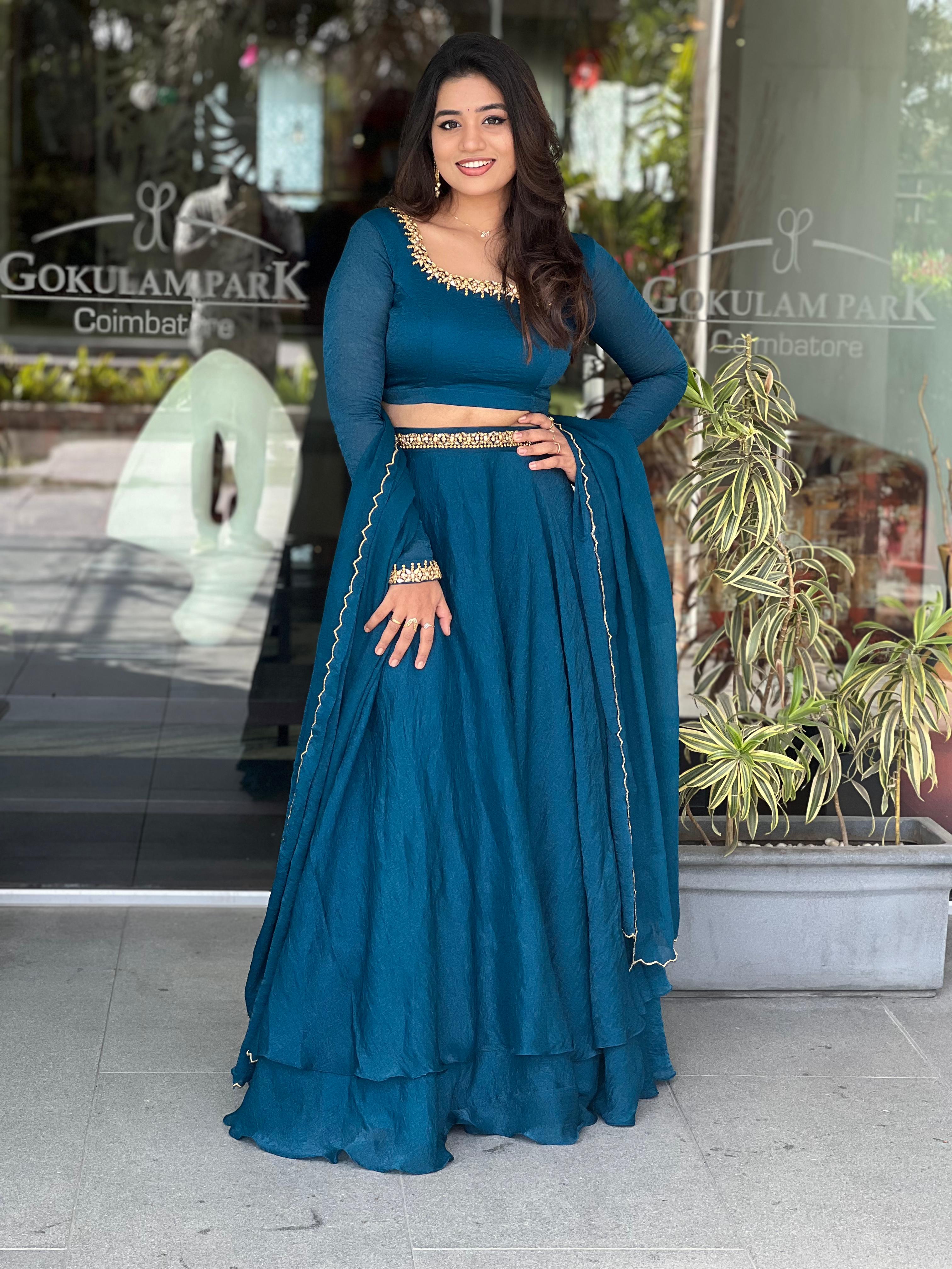 Samyuktha Premium Designer Single Layer Lehenga Choli - Elegant Indian Ethnic Wear for Weddings, Festivals & Special Occasions