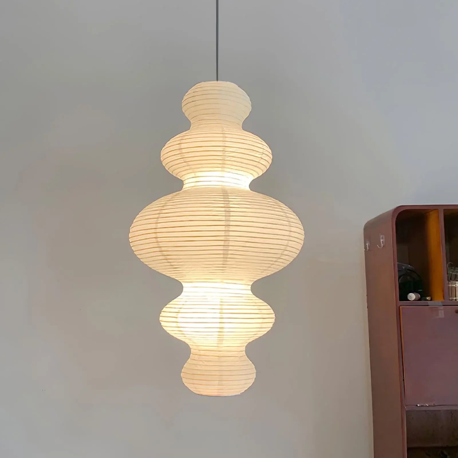 Akari Juni Pendant Lamp - Modern Japanese Paper Light Fixture for Dining Room, Bedroom & Living Room Decor