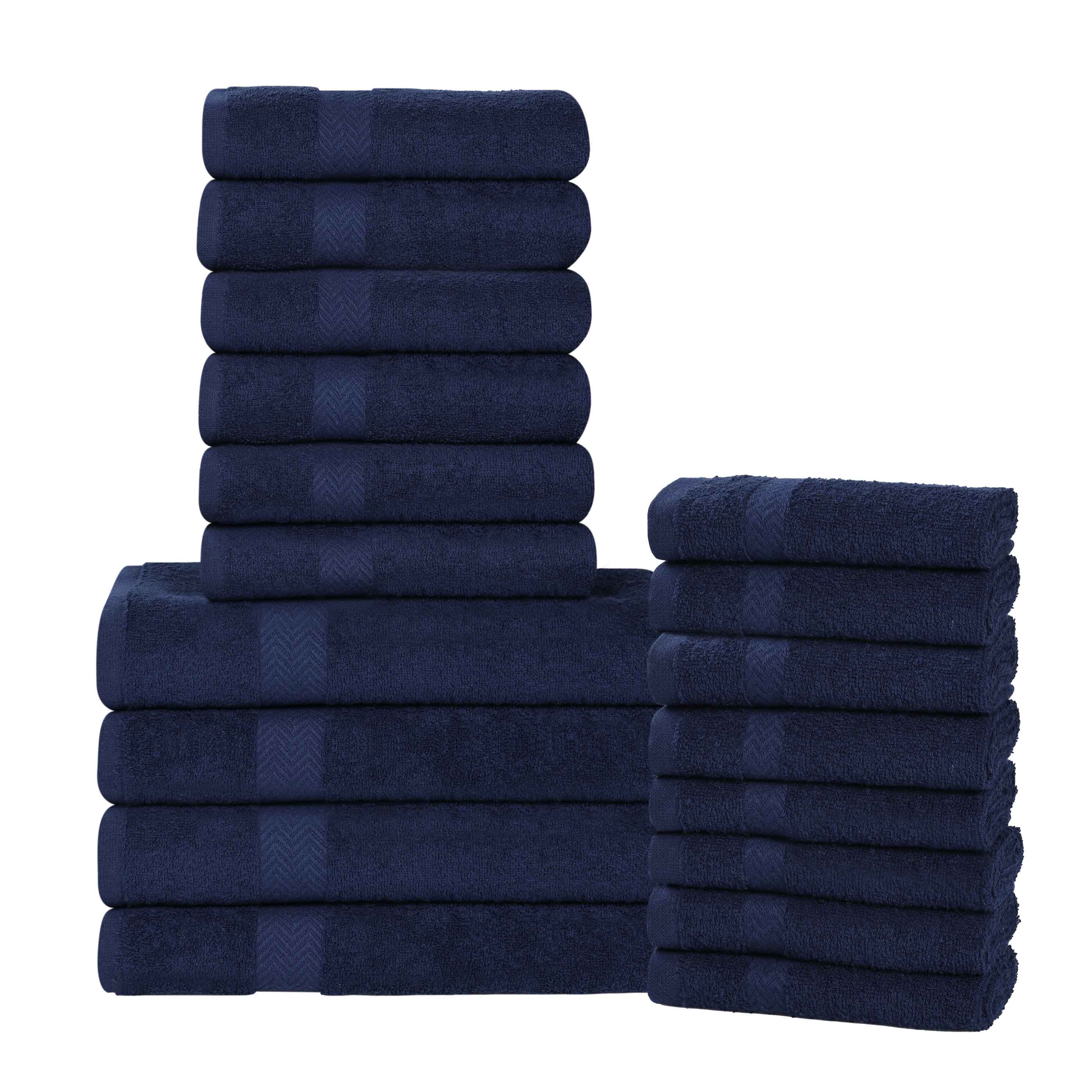 Franklin Eco-Friendly 18-Piece Cotton Towel Set | Soft & Absorbent Bath & Beach Towels for Home, Gym & Travel
