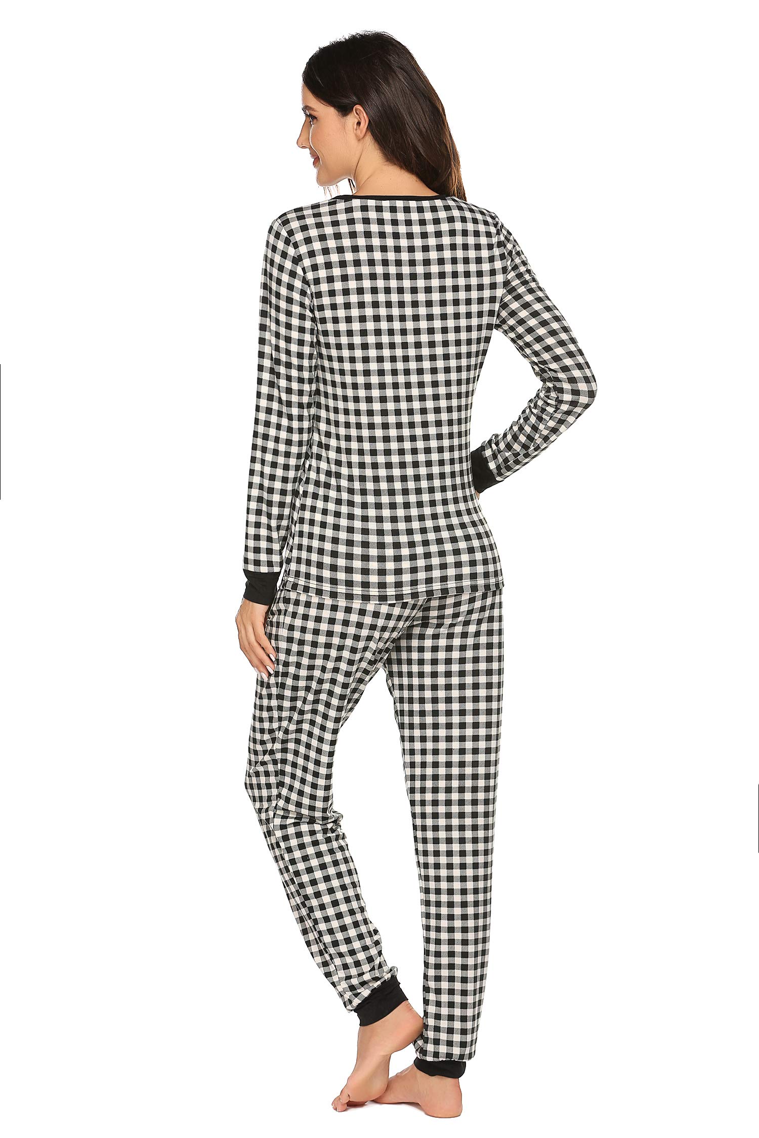 Ekouaer Women's Soft Long Sleeve Pajama Set with Jogger Pants & Pockets - Cozy Lounge Wear for Sleep, Relaxation & Home Comfort