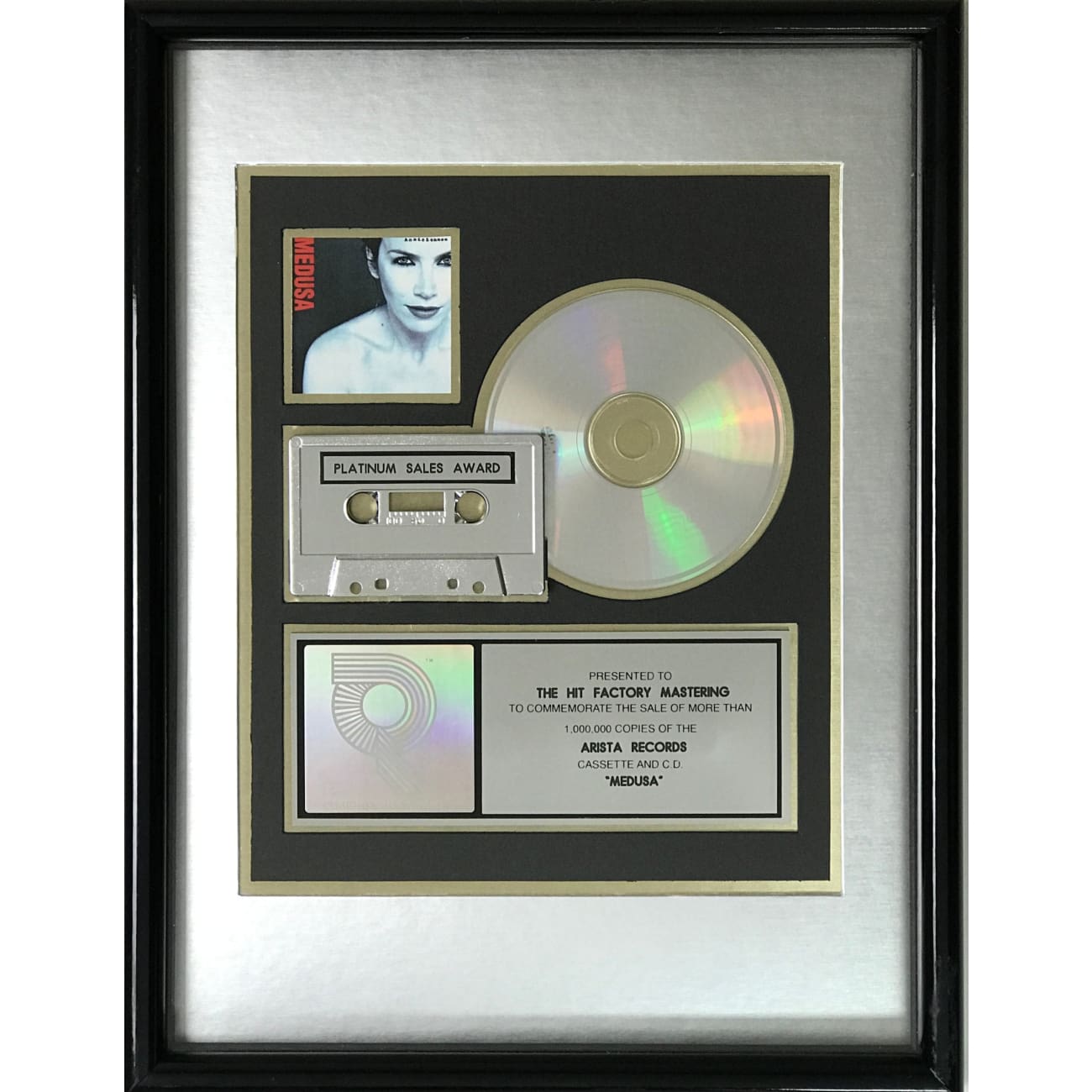 Annie Lennox Medusa RIAA Platinum Album Award - Certified Music Collectible for Fans & Display