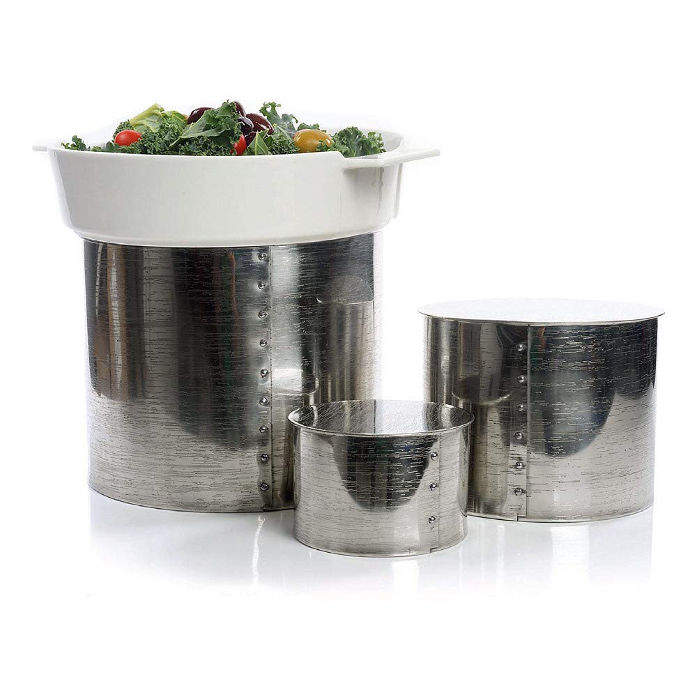 Premium Stainless Steel Food Risers Set of 3 - IMPULSE! Sequoia Elegant Serving Stands for Cakes, Desserts, Appetizers | Perfect for Party Plating, Buffet Displays & Kitchen Organization