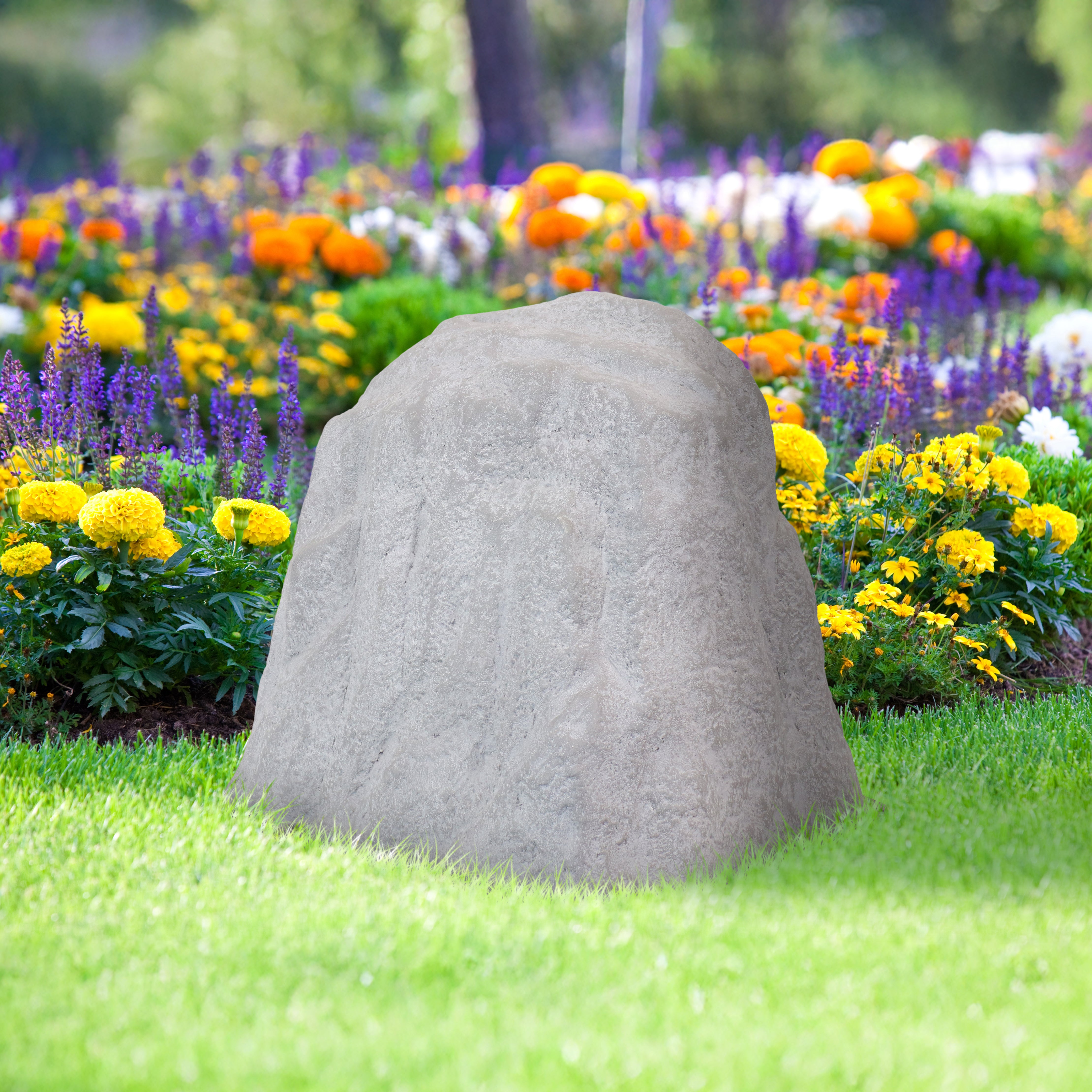 Sunnydaze Polyresin Landscape Rock Cover with Stakes - Decorative Yard Rock Cover for Outdoor Garden, Lawn, and Patio - Weatherproof and UV Resistant - Perfect for Hiding Utility Boxes, Cables, and Unsightly Areas