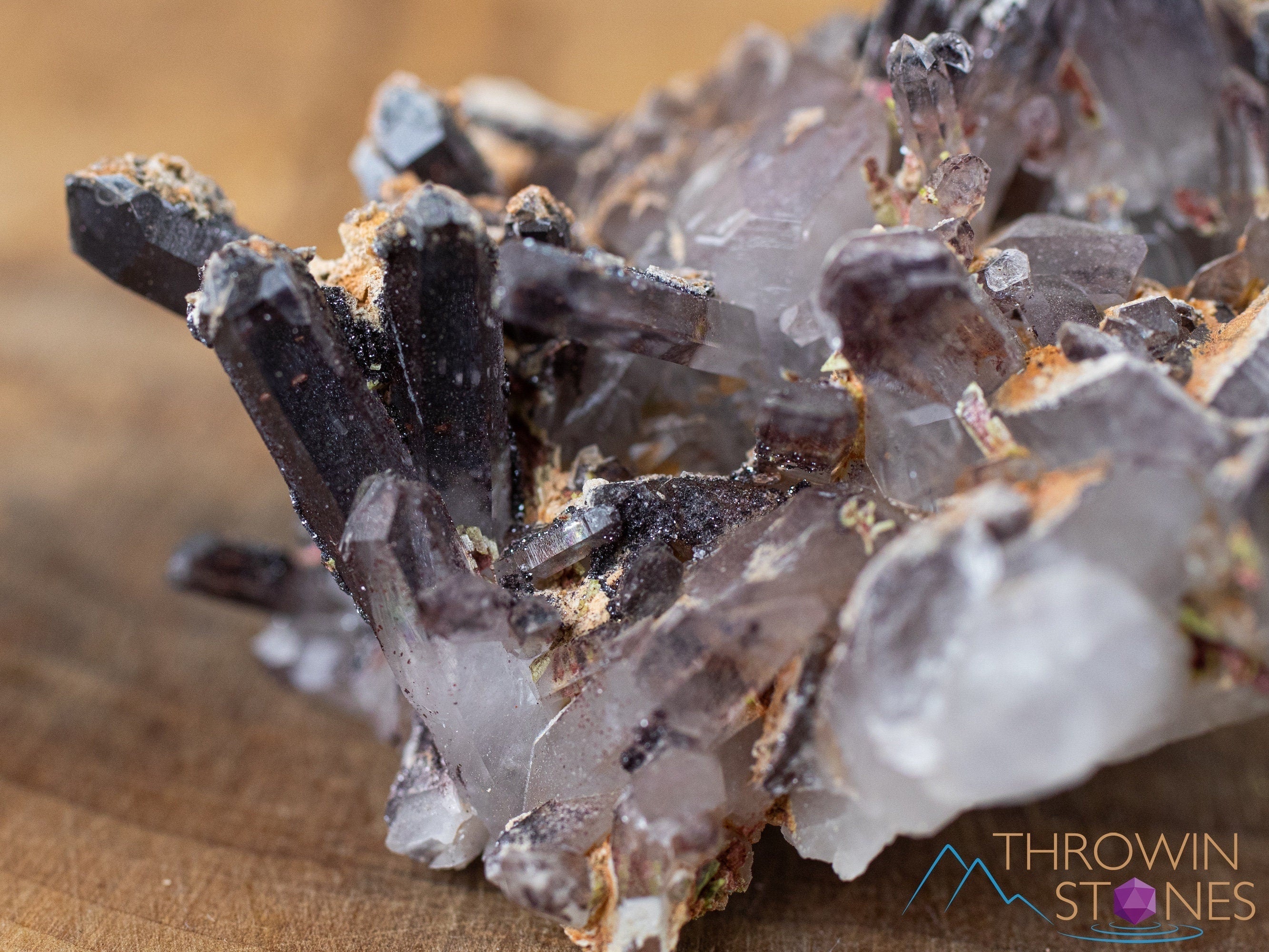 Natural MESSINA QUARTZ Raw Crystal Cluster with Specular HEMATITE - Healing Stones for Home Decor, Housewarming Gift, Meditation & Energy Work (41896) | Perfect for Crystal Grids, Office Desk & Spiritual Spaces